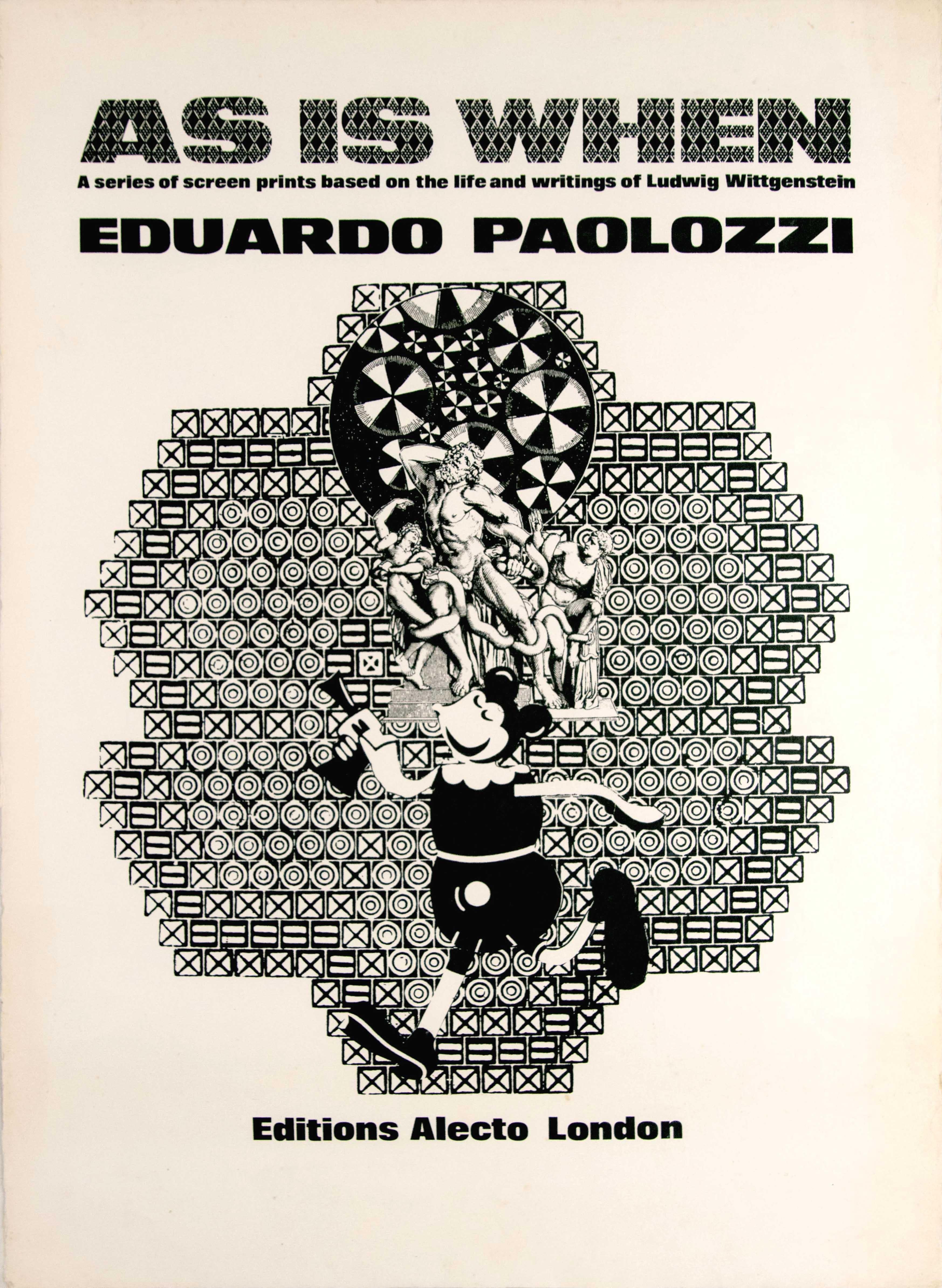 Eduardo Paolozzi Print - Original Vintage Poster As Is When Paolozzi Art Exhibition Ludwig Wittgenstein