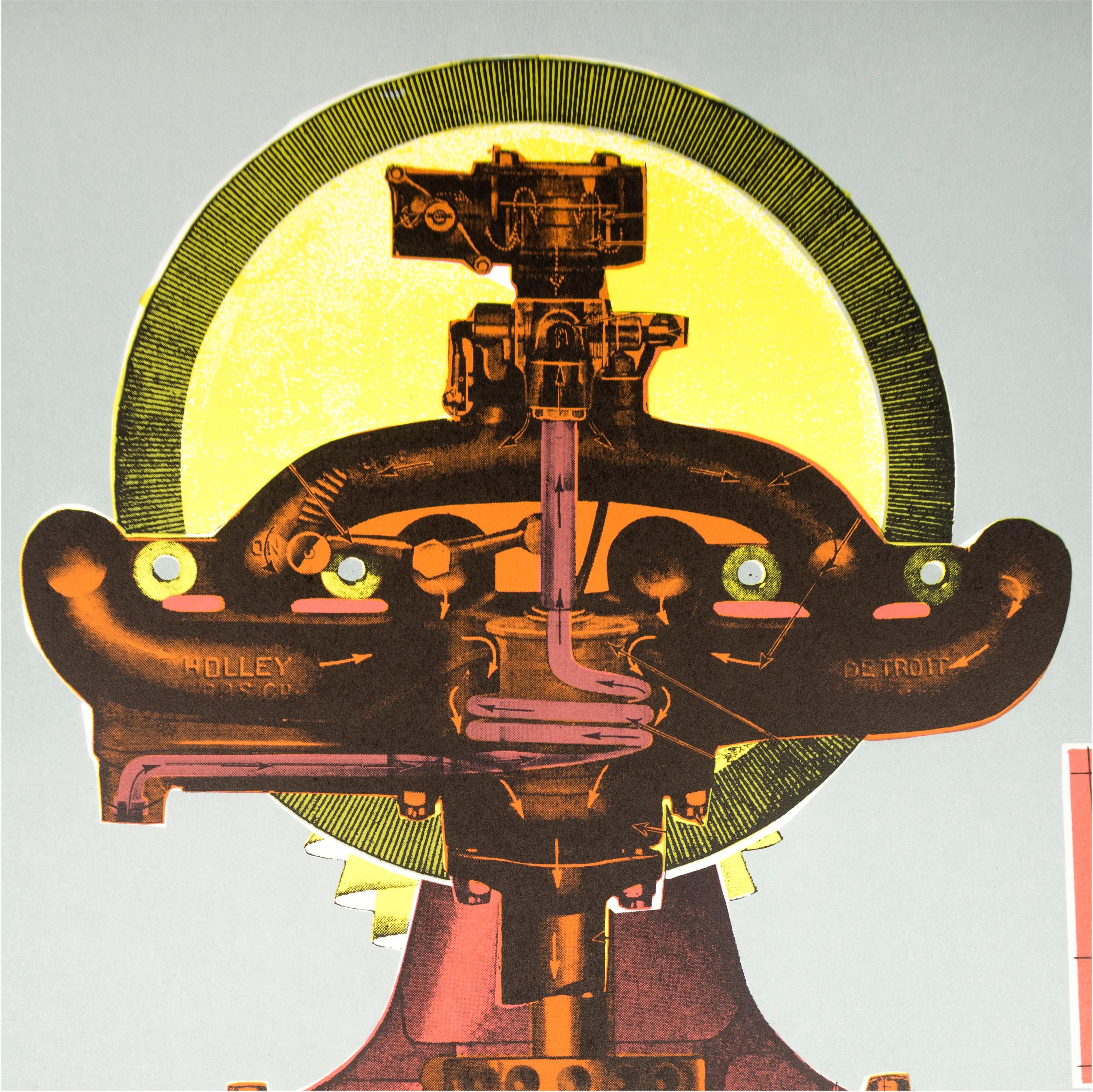 Paolozzi SIGNED 1969 poster Galerie Mikro vintage futuristic psychedelic pop art - Pop Art Print by Eduardo Paolozzi