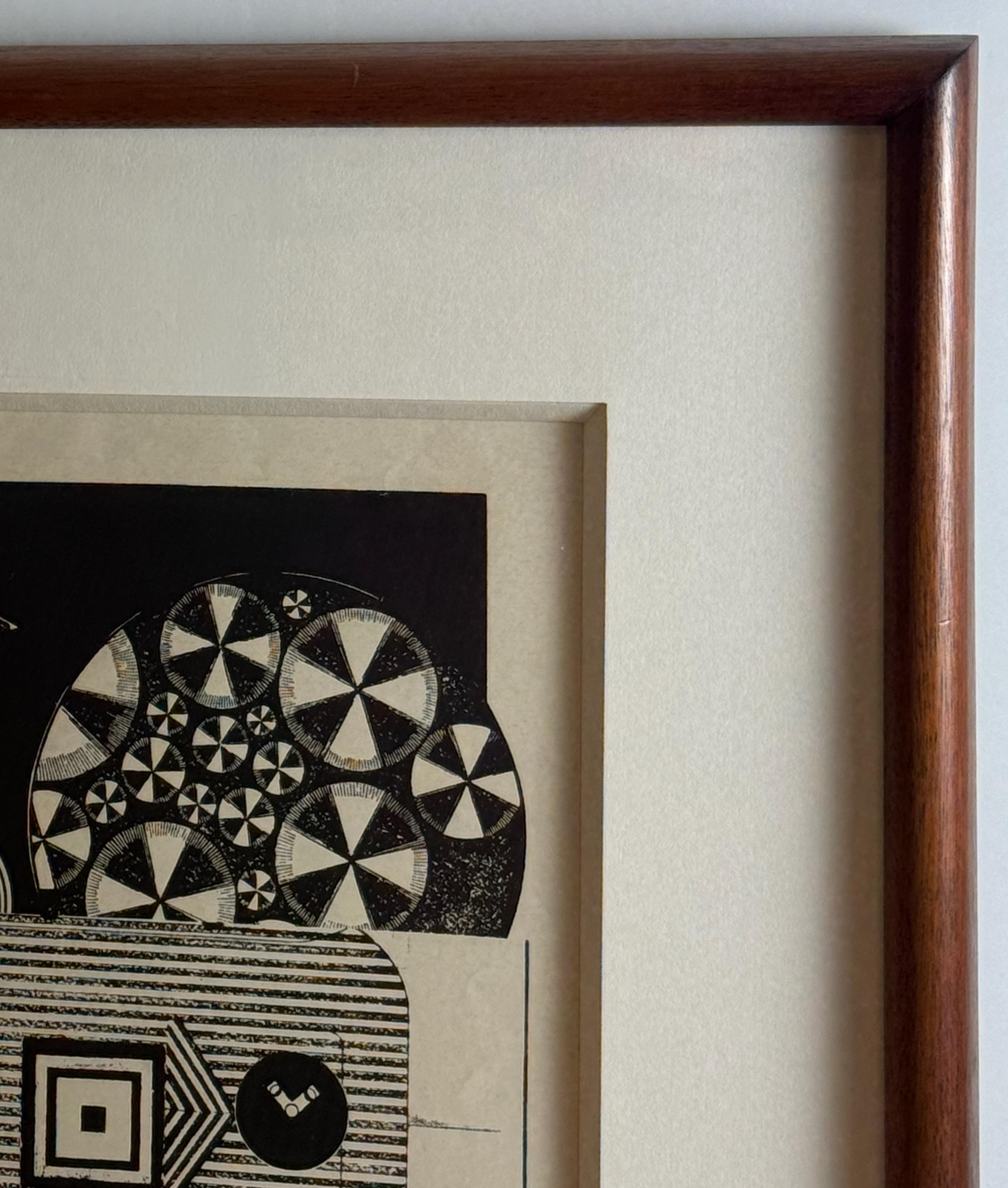 Plaza de Eduardo Paolozzi arte pop geométrico blanco y negro surrealista en venta 9