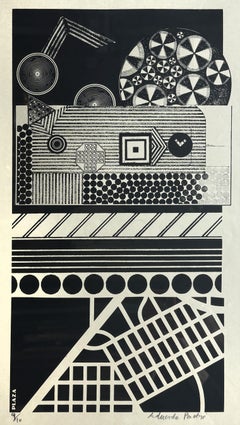 Plaza d'Eduardo Paolozzi géométrique pop art noir et blanc surréaliste