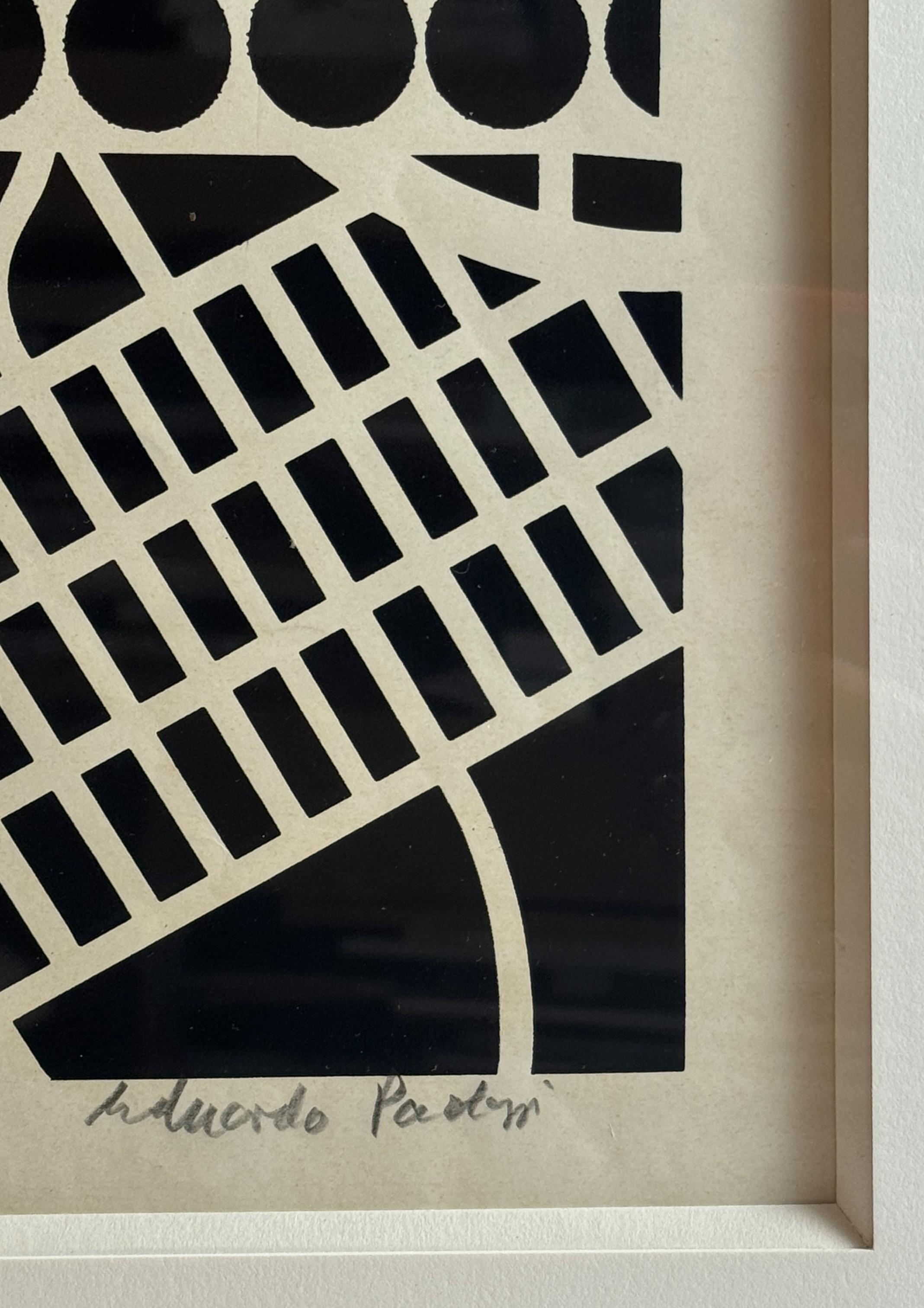 Plaza de Eduardo Paolozzi arte pop geométrico blanco y negro surrealista en venta 4