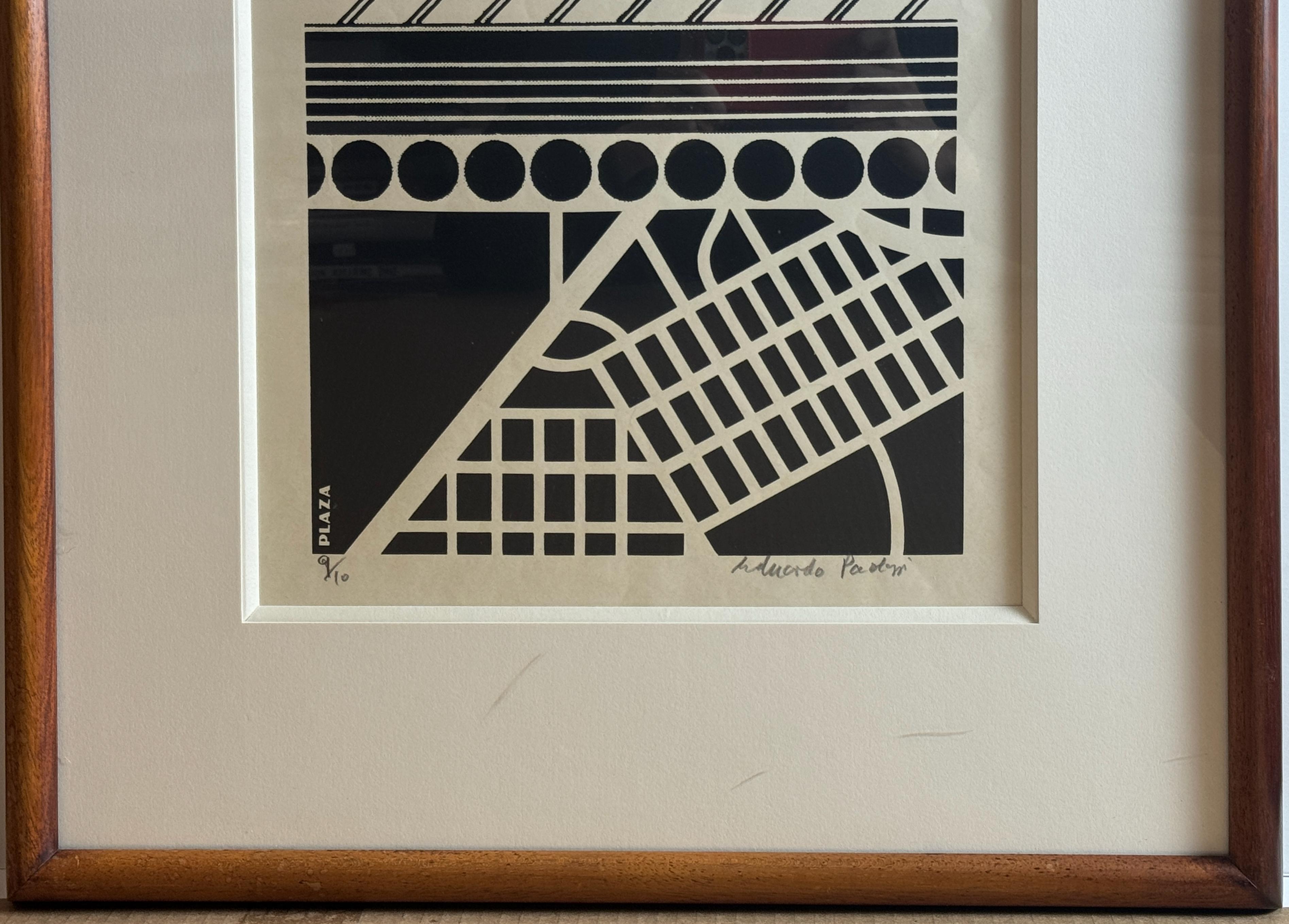 Plaza de Eduardo Paolozzi arte pop geométrico blanco y negro surrealista en venta 5