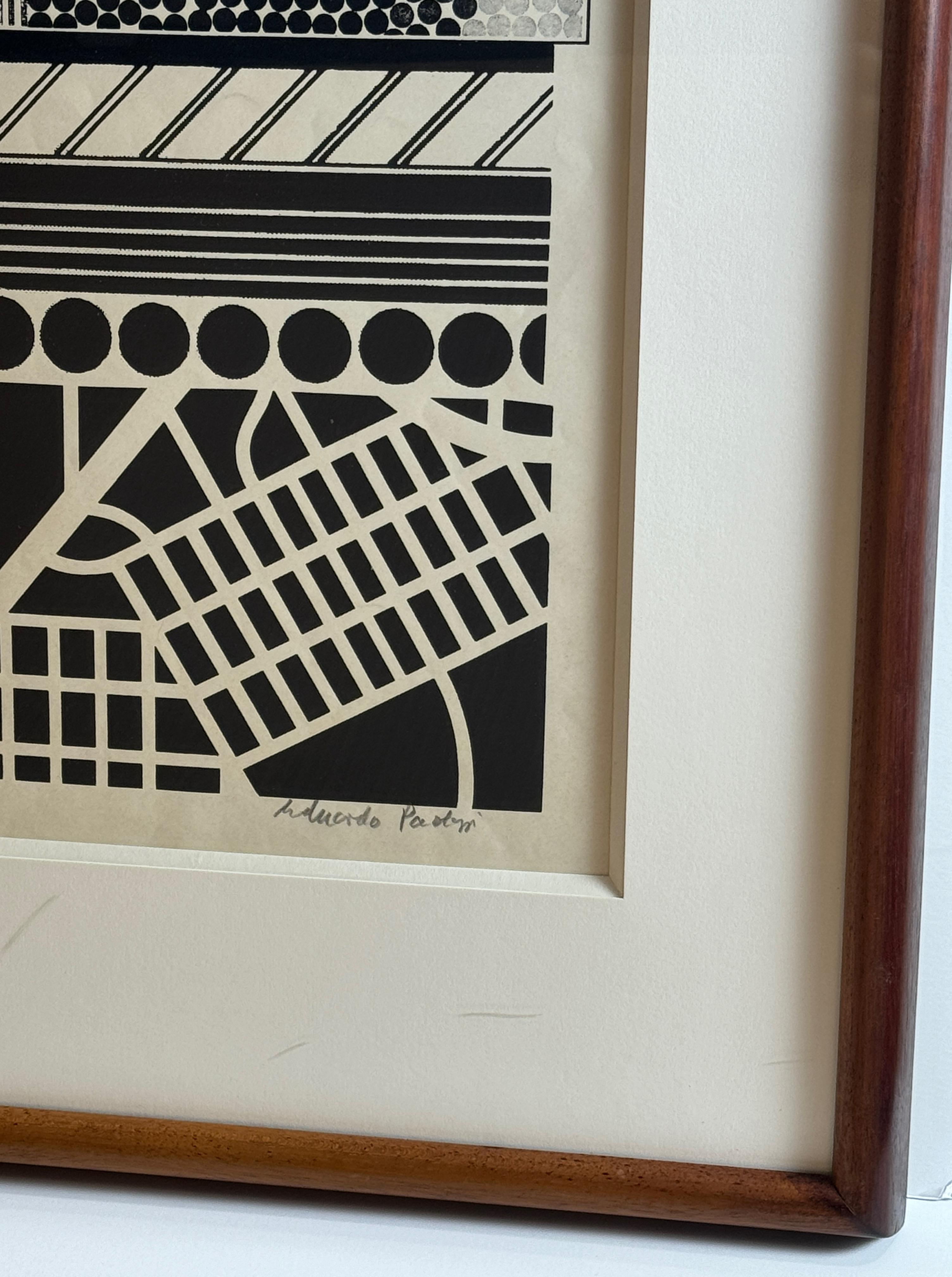 Plaza de Eduardo Paolozzi arte pop geométrico blanco y negro surrealista en venta 6