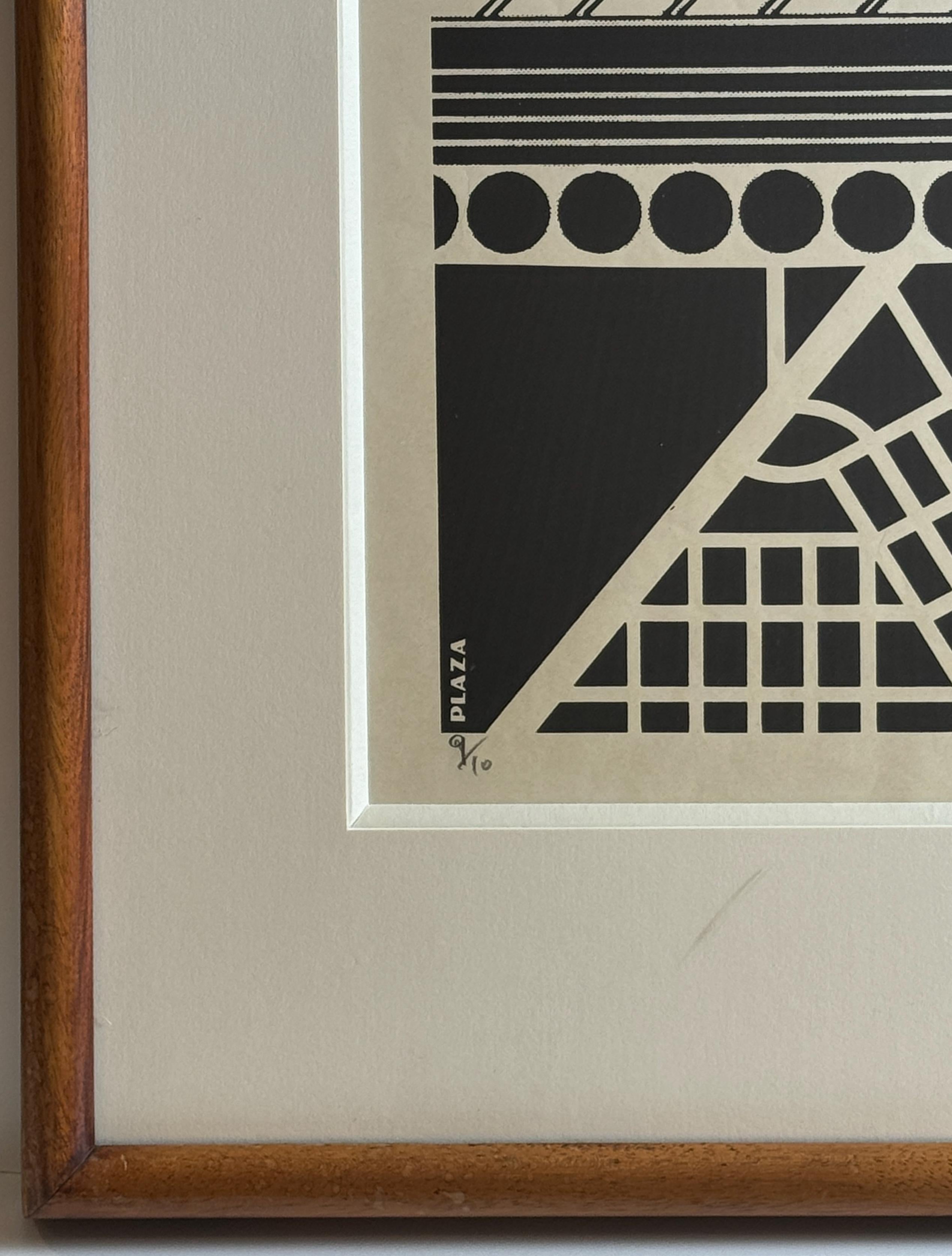 Plaza de Eduardo Paolozzi arte pop geométrico blanco y negro surrealista en venta 7