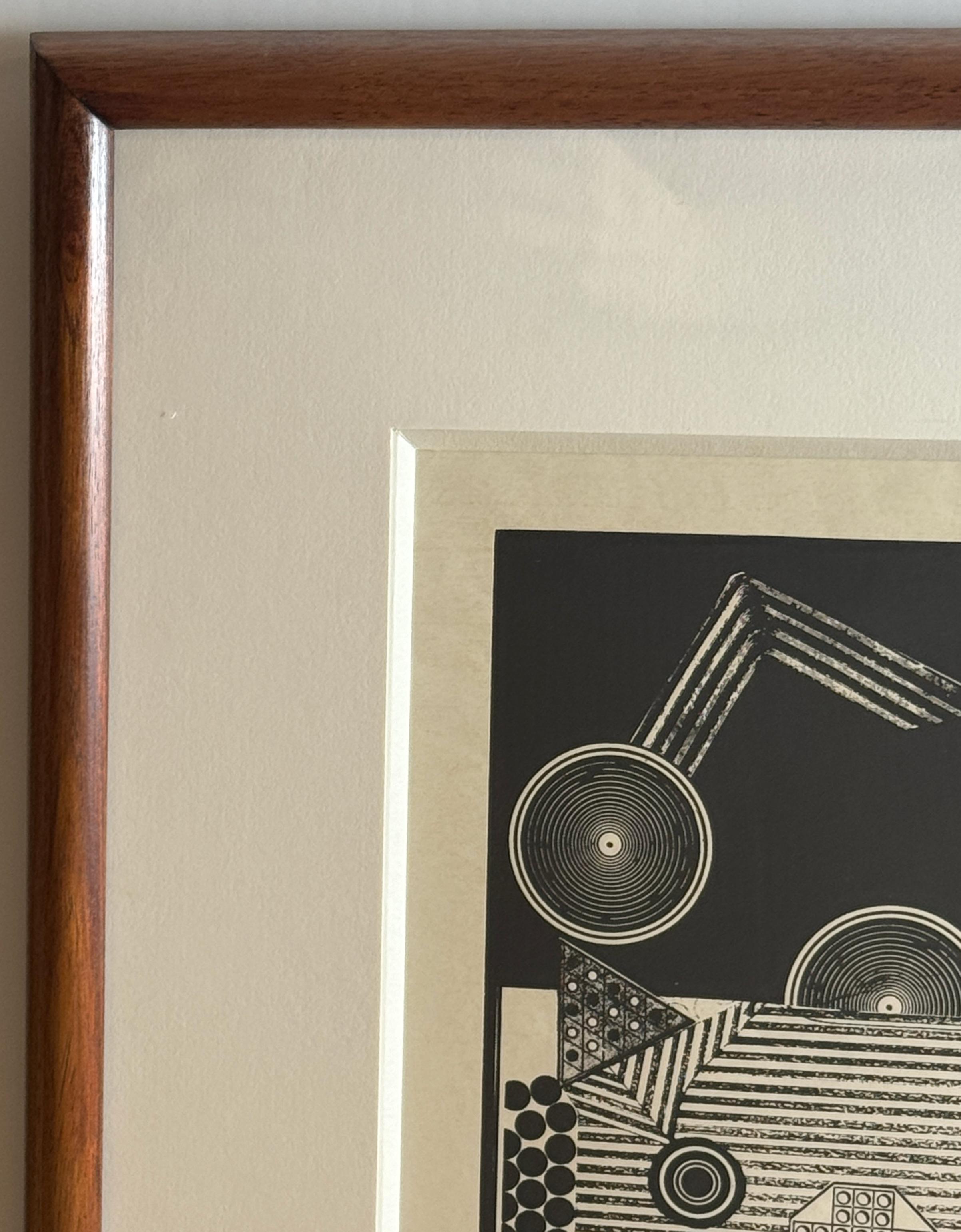 Plaza de Eduardo Paolozzi arte pop geométrico blanco y negro surrealista en venta 8