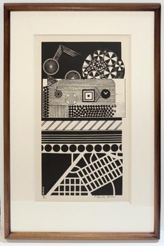 Plaza di Eduardo Paolozzi pop art geometrica in bianco e nero surrealista