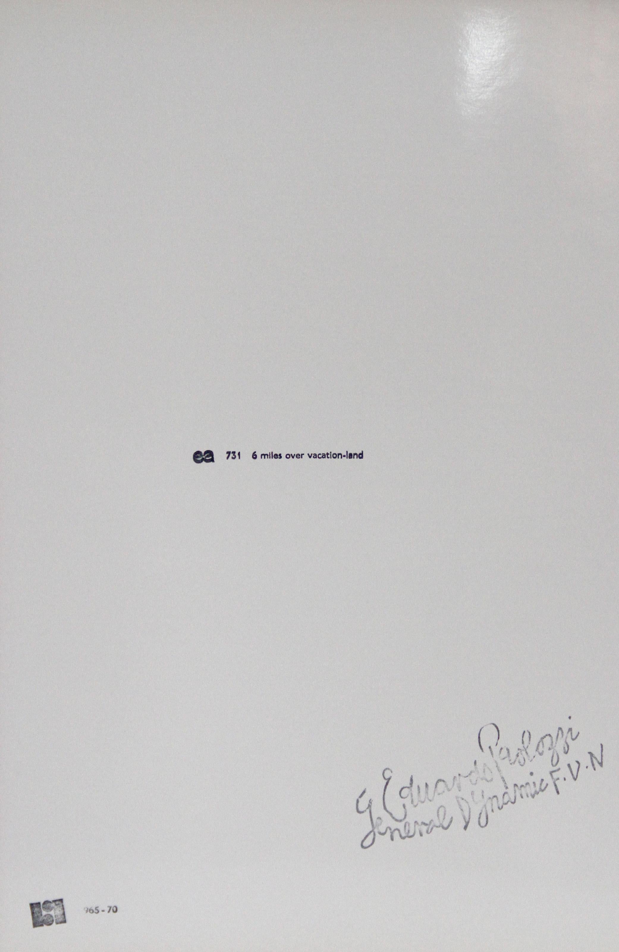 Sechs Meilen über Urlaubsland II (Rosa), Pop-Art-Lithografie von Eduardo Paolozzi im Angebot 1