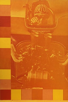 Sirene sintetiche nel Pink Light District (arancione), litografia Pop Art di Paolozzi