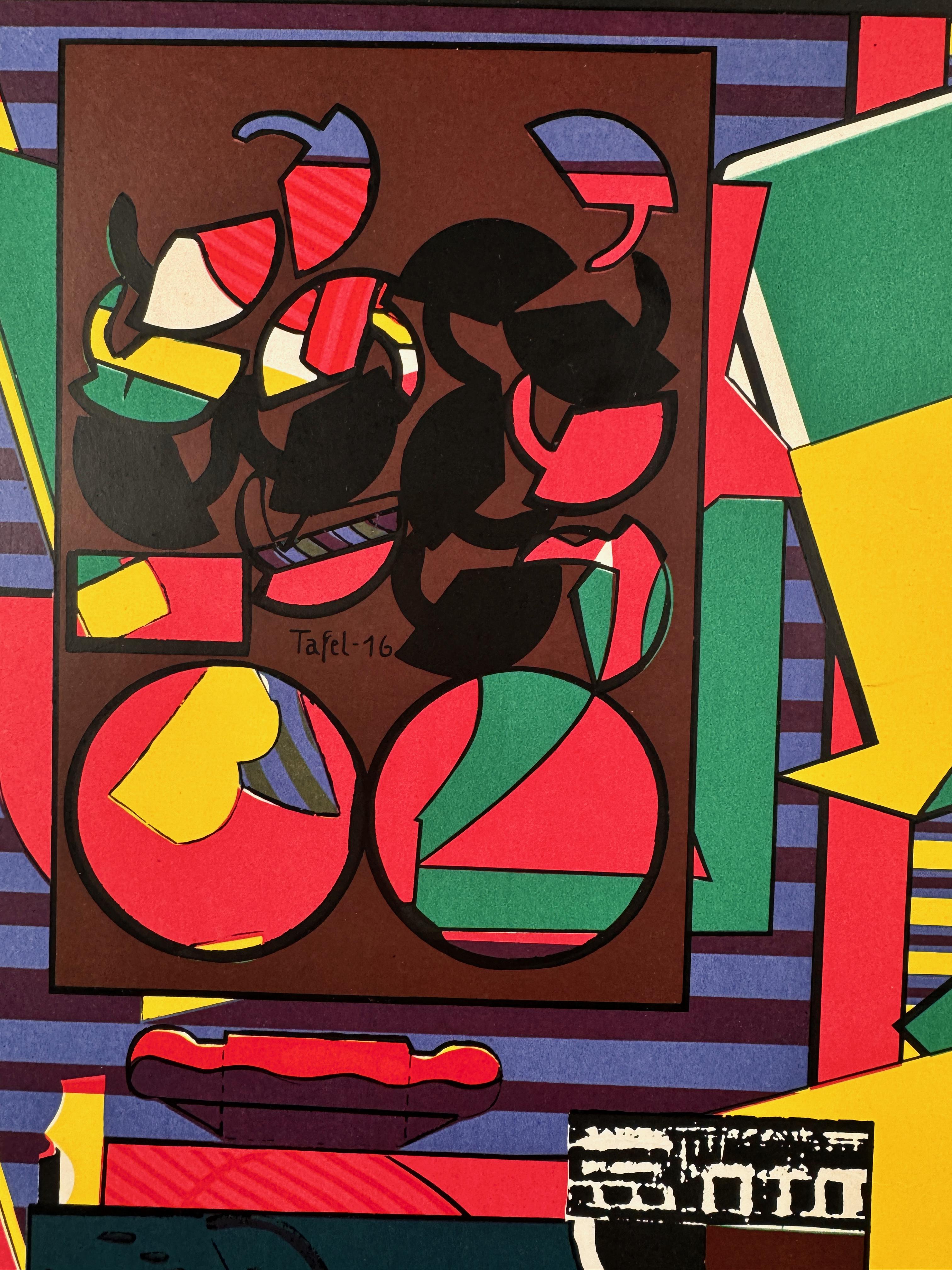 Tafel 16 by Eduardo Paolozzi colorful geometric collage pop art striped optical For Sale 2
