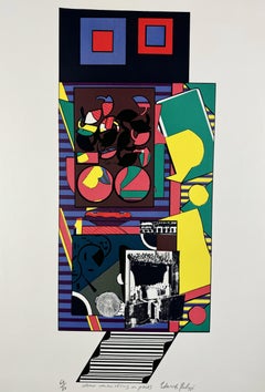 Tafel 16 di Eduardo Paolozzi collage geometrico colorato pop art a righe optical