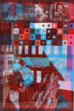 Creature trasparenti a caccia di nuove vittime, litografia Pop Art di Paolozzi