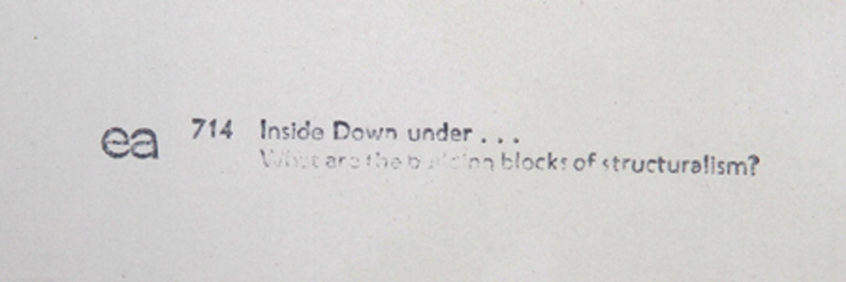 Eduardo Paolozzi, Brite (1924 - 2005) - Inside Down Under... Was sind die Bausteine des Strukturalismus? I, Mappe: General Dynamic F.U.N. Portfolio, Jahr: 1970, Medium: Fotolithographie, mit Bleistift signiert, Auflage: AP, Größe: 38,1 cm x 25,4 cm