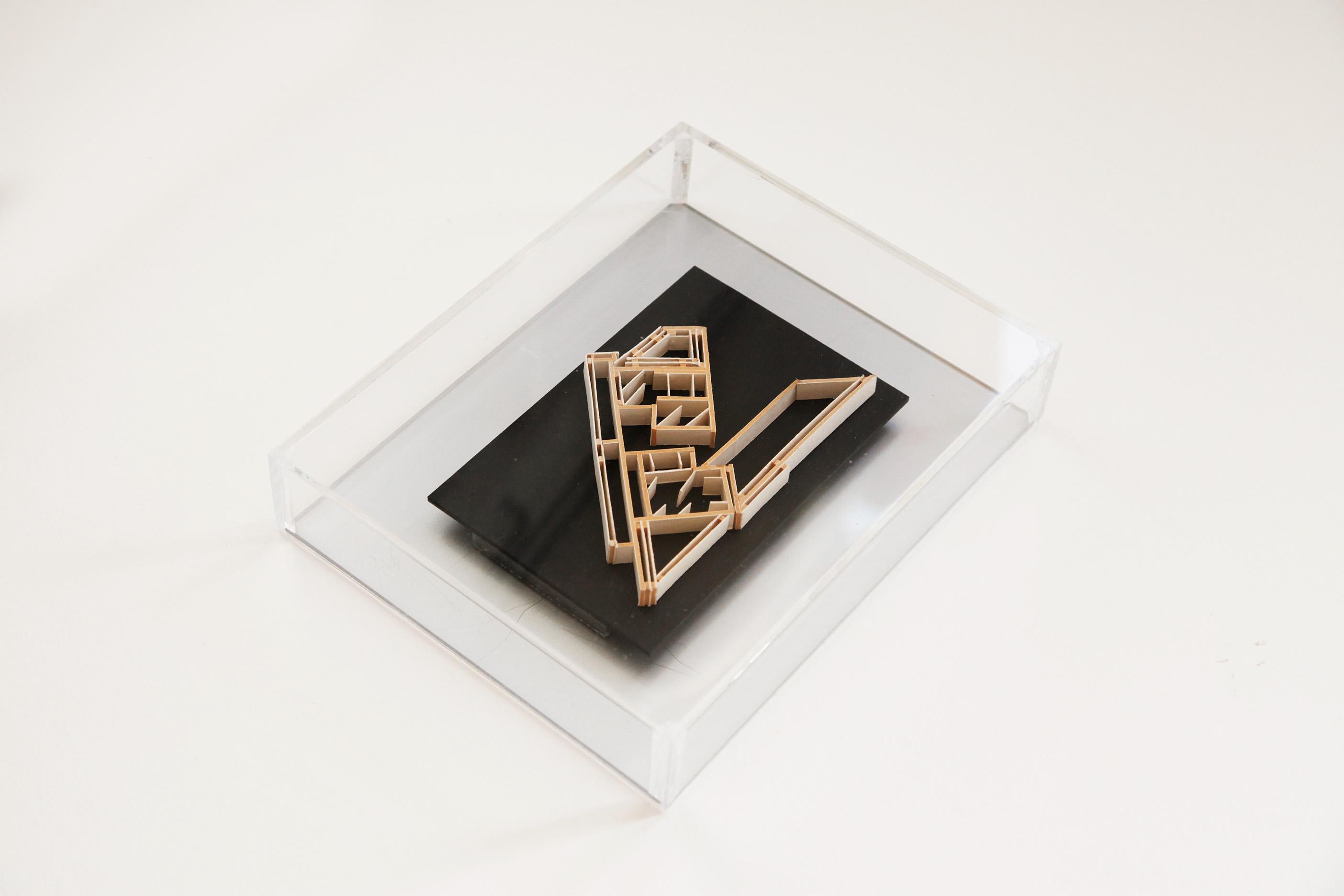 Original Card Construction sculpture made by Eduardo Paolozzi and acquired directly from the artist's studio in 2006. (With supporting provenance). 

Condition: Good - the background plate and acrylic box surrounding the artwork display scratch