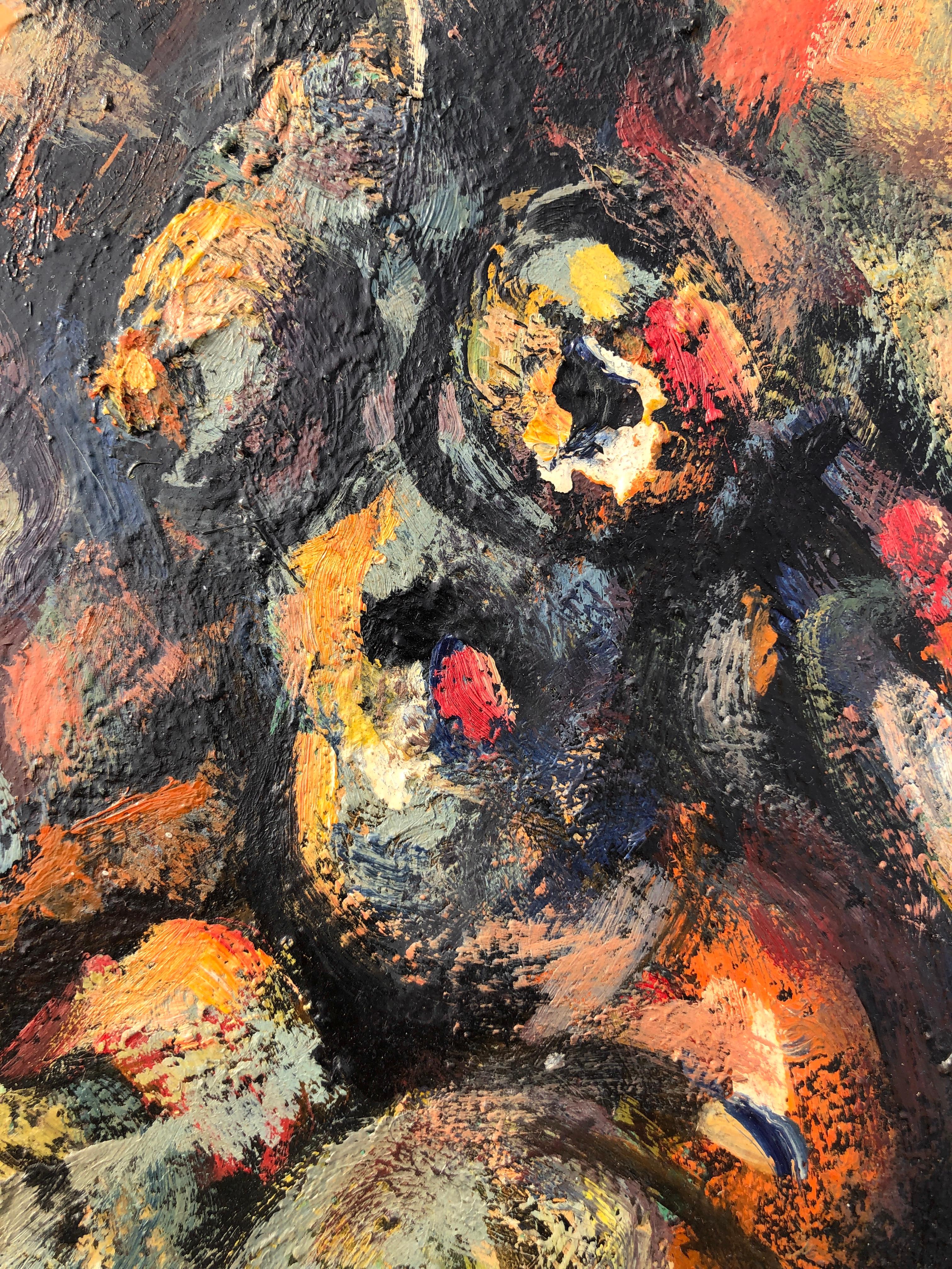 Donna nuda olio su tavola pittura espressionismo arte in vendita 1