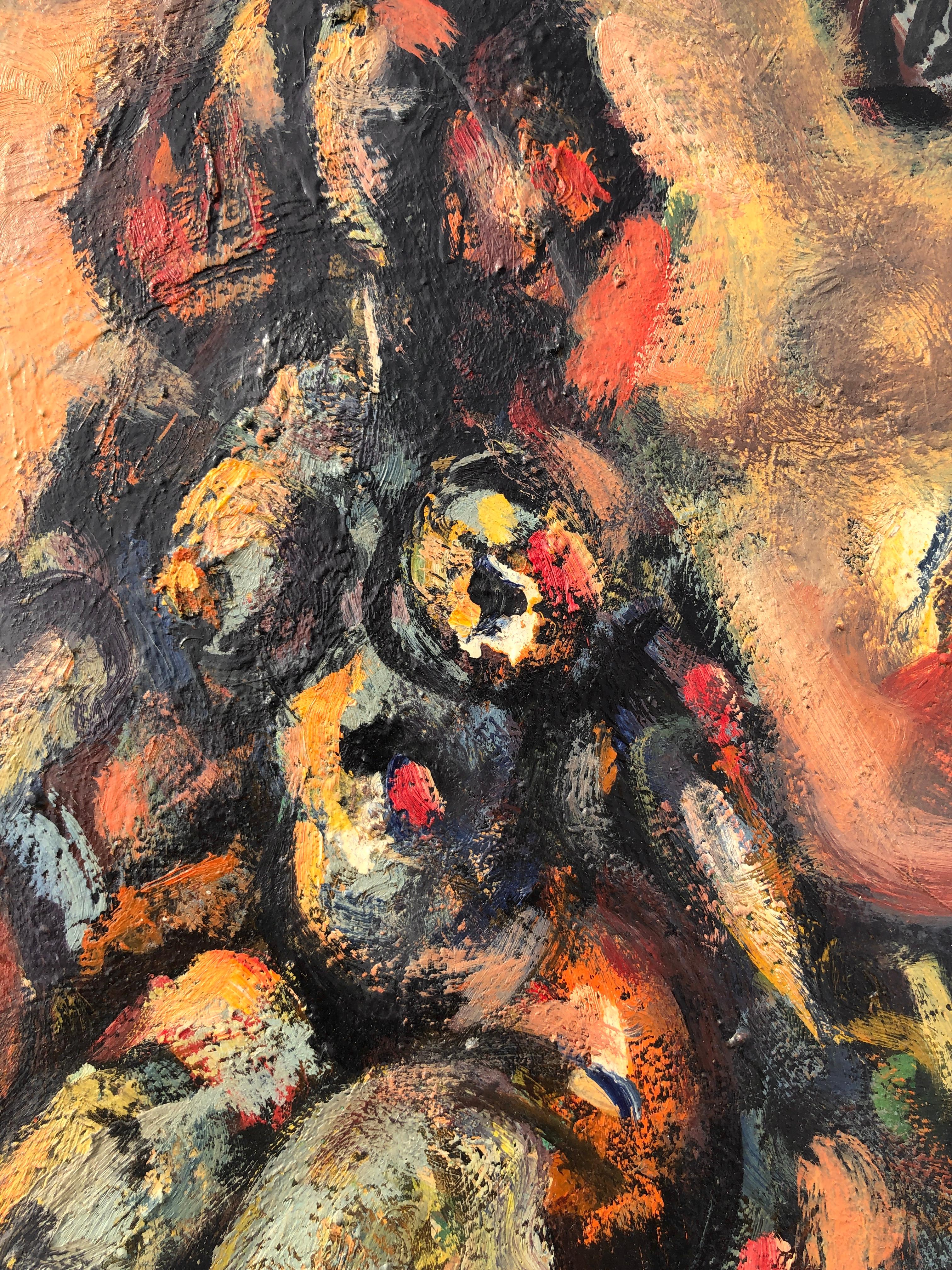 Donna nuda olio su tavola pittura espressionismo arte in vendita 2