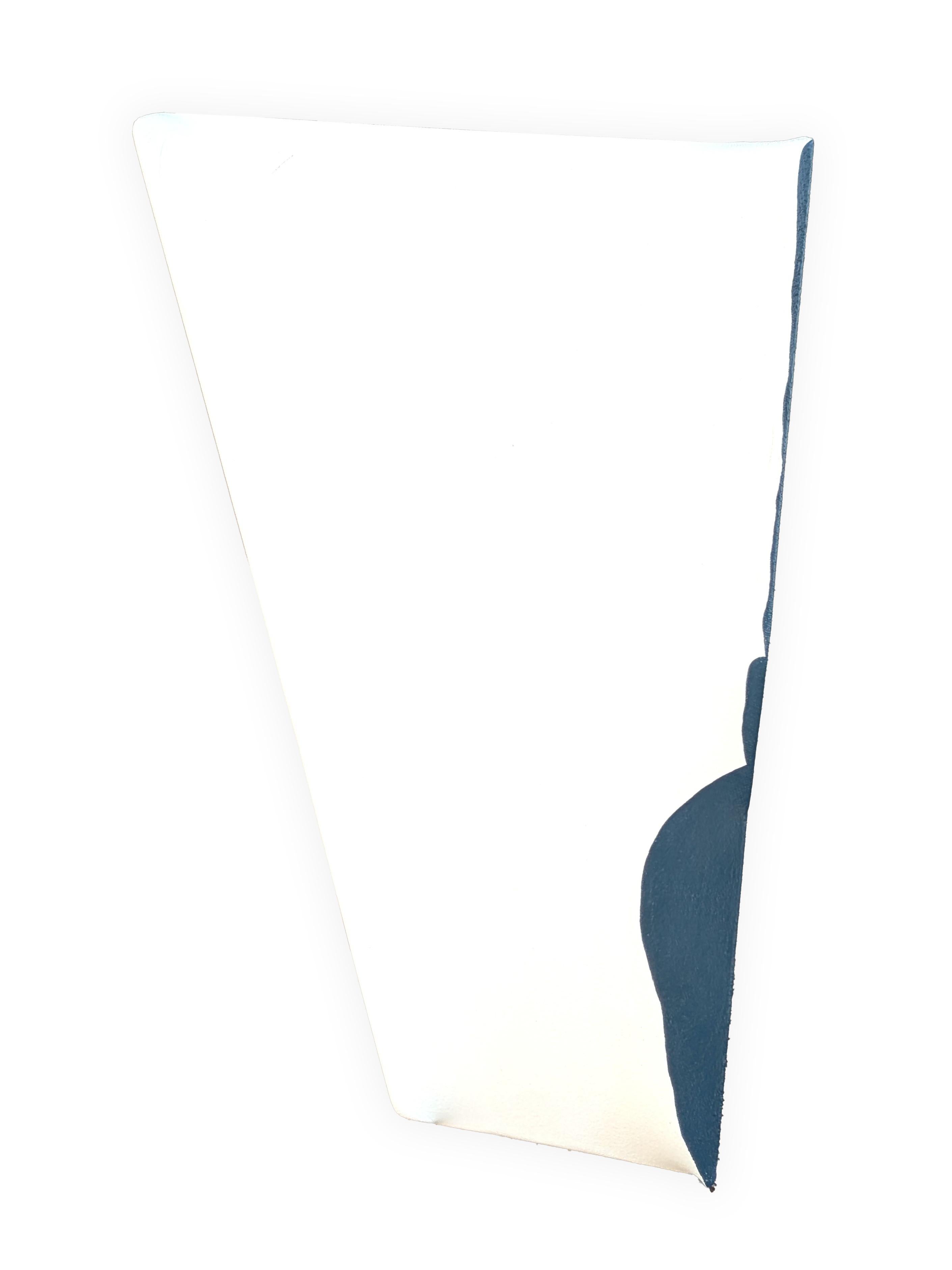 Abstract Sculpture di Eduardo Portillo - "Blubber #204" Quadro geometrico astratto contemporaneo a forma di blu e bianco