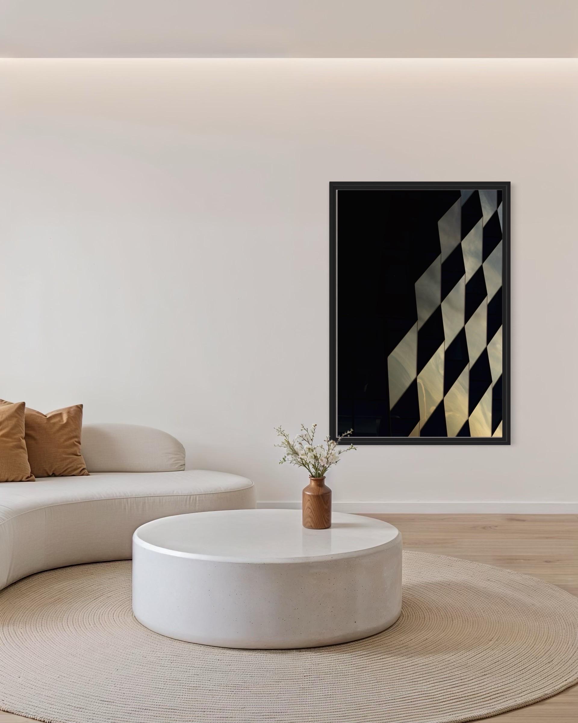 Edition: Limited edition of 30
Size: 120 × 80 cm
Medium: Archival pigment print on Hahnemühle Photo Rag 308 g cotton paper

A rhythmic play of light and geometry, Checkers captures the subtle dialogue between reflection and structure. The