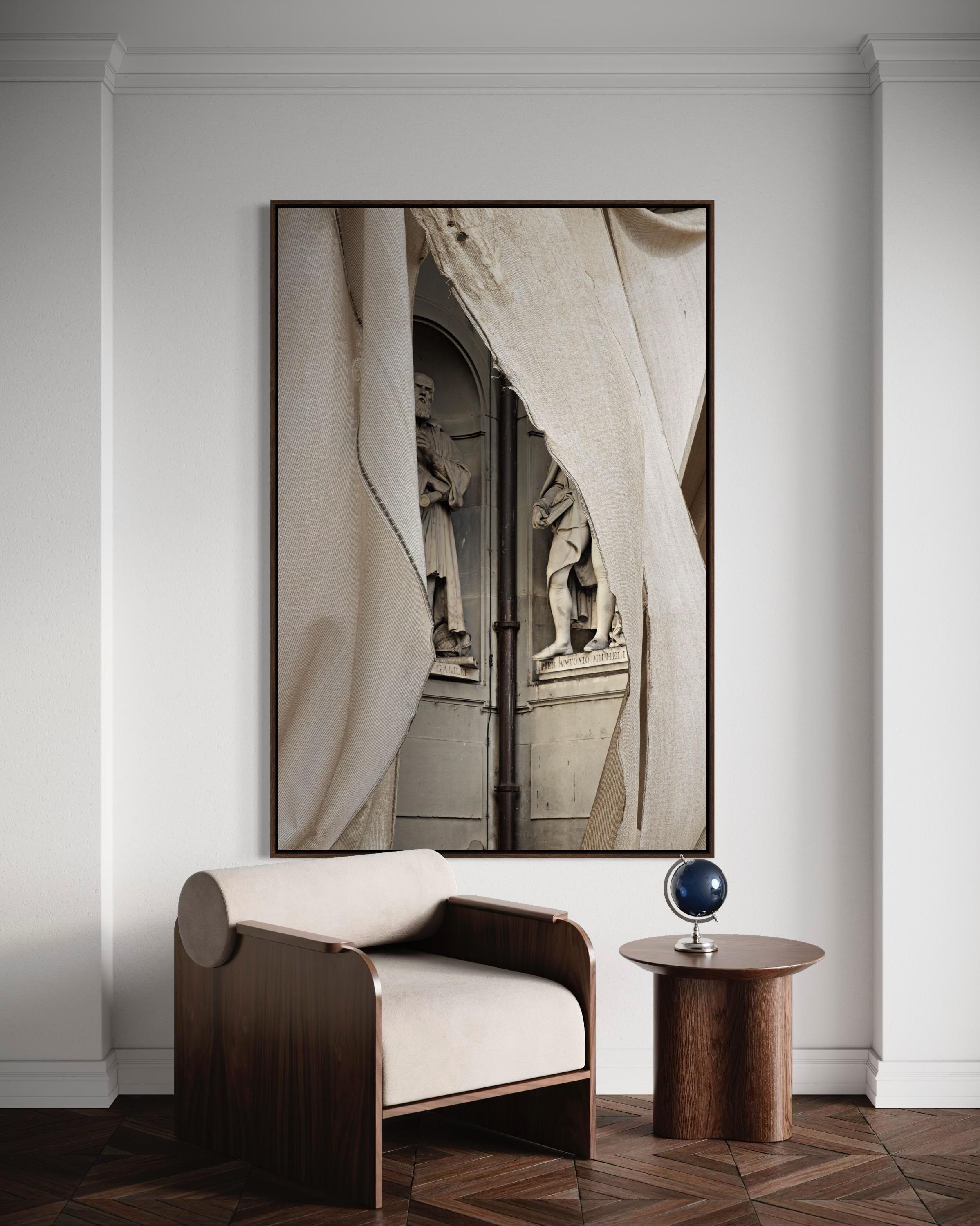 Edition: Limited edition of 2 + 1 Artist Proof (only 1 available)
Medium: Archival pigment print on cotton canvas

From Eduardo Rezende’s acclaimed Lavori in Corso series, Galilei explores the intersection of history and transformation. Through a