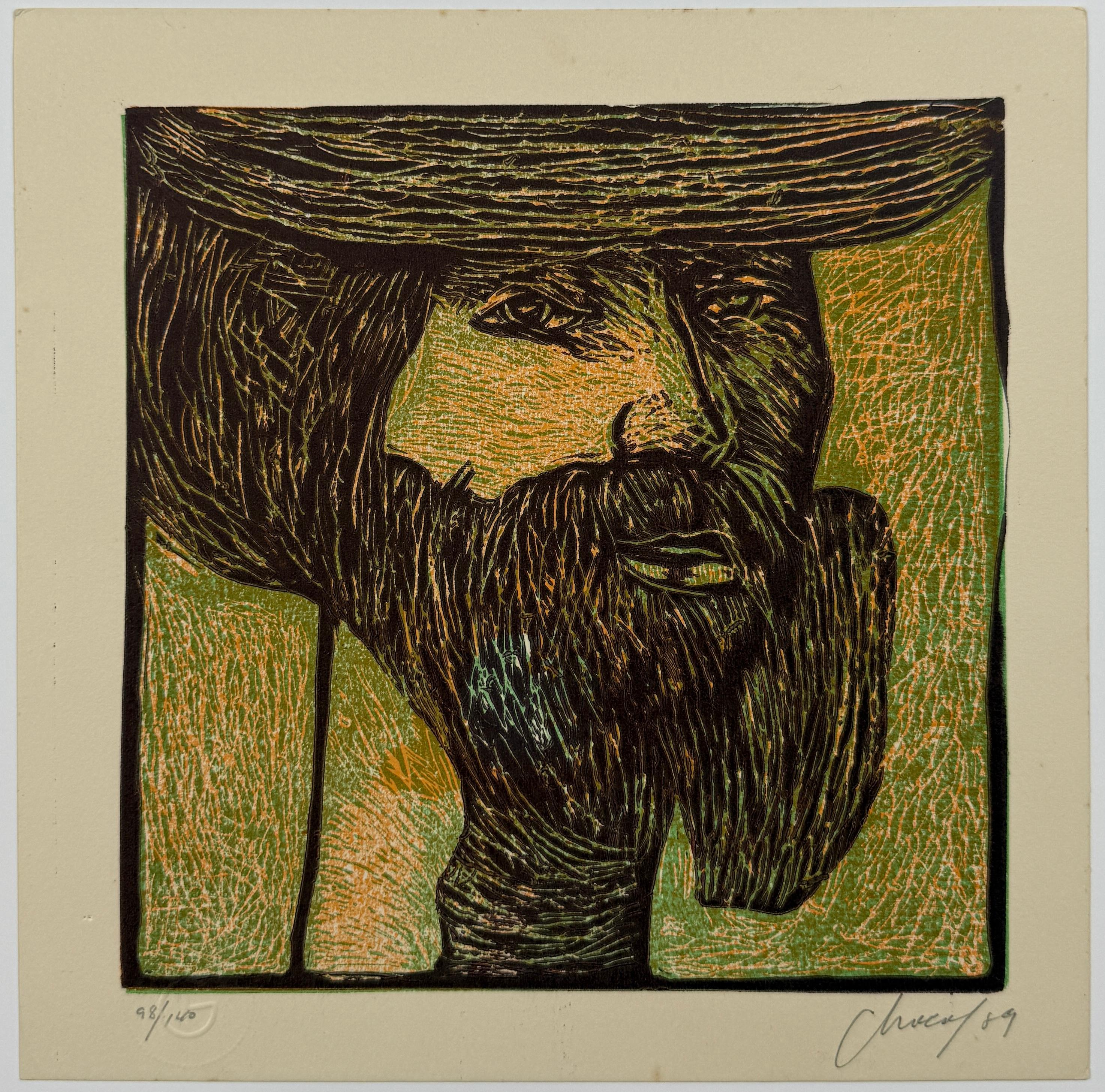 Eduardo ¨Choco¨ Roca Salazar (Cuba, 1949)
Cañero", 1989
linograbado sobre papel Canson 320 g.
24 x 24 cm (9,5 x 9,5 pulg.)
Edición de 140
IDENTIFICADOR: CHO-302
Sin enmarcar

