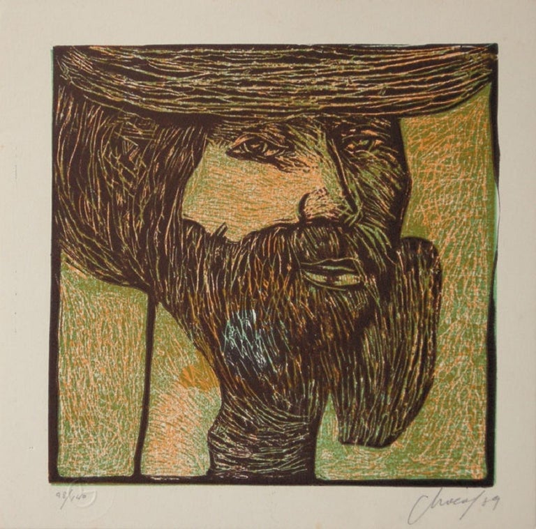 Eduardo Roca - Eduardo Roca (Choco), ¨Cañero¨, 1989, Linocut, 9.4x9.4 in  For Sale at 1stDibs