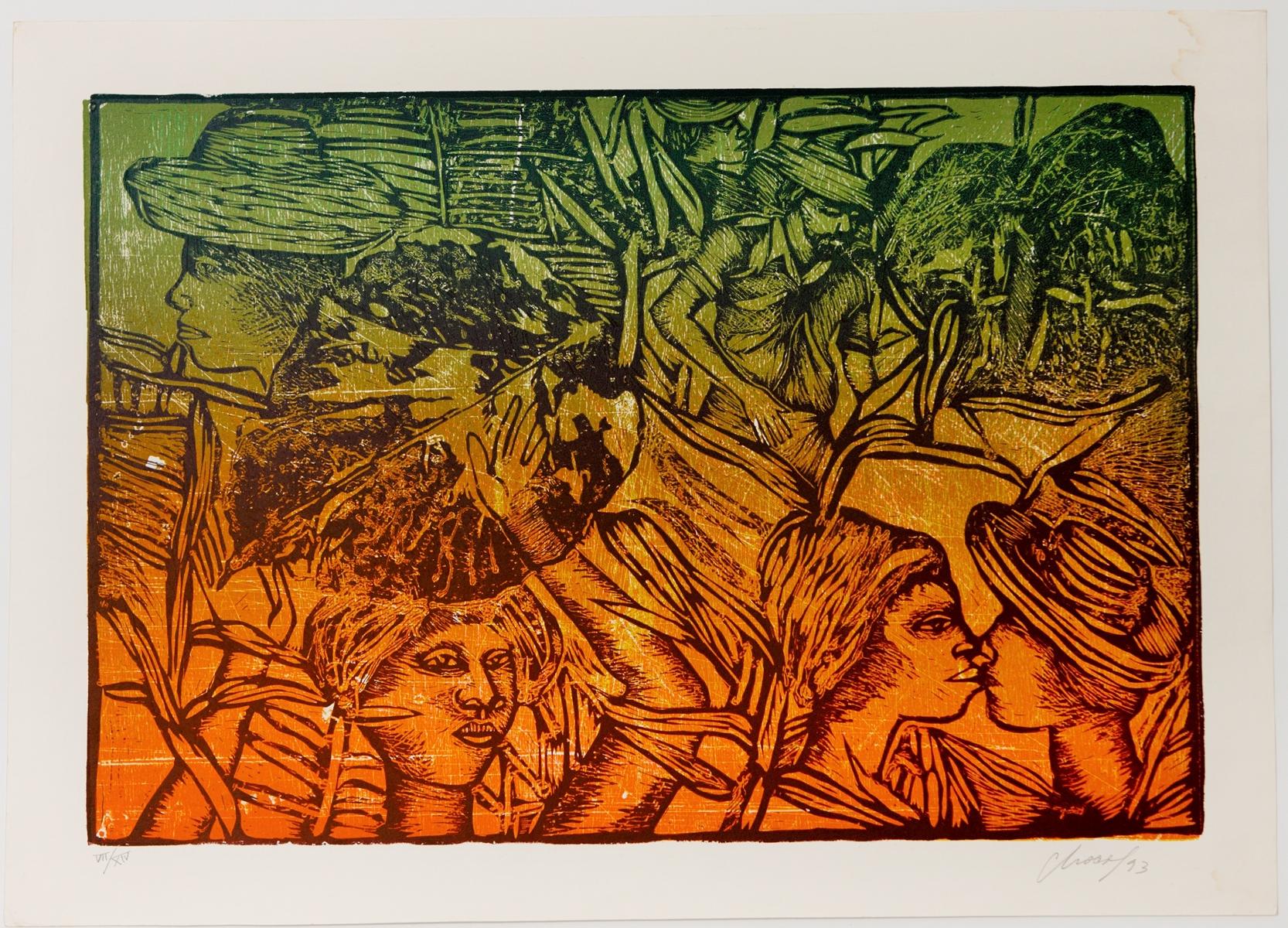 Eduardo ¨Choco¨ Roca Salazar (Cuba, 1949)
'Escena de campo', 1993
linocut on paper Canson 320 g.
16.8 x 23 in. (42.5 x 58.3 cm.)
Edition of 14
ID: CHO-307
Unframed