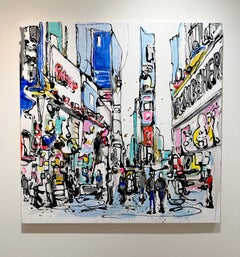 Eduardo Romaguera, "New York, NY", 46x46 Manhattan NYC Painting on Canvas