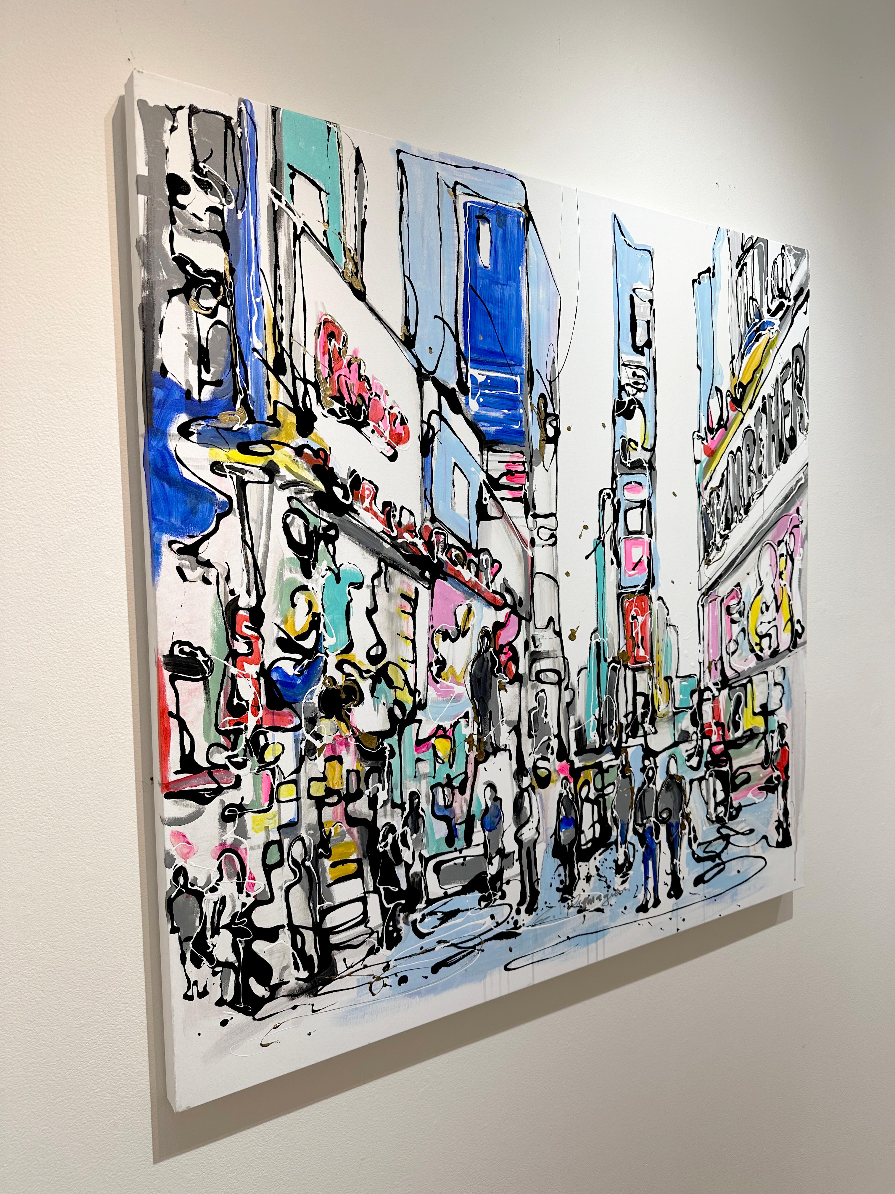Eduardo Romaguera, « New York, NY », peinture sur toile, 46 x 46 Manhattan NYC en vente 2