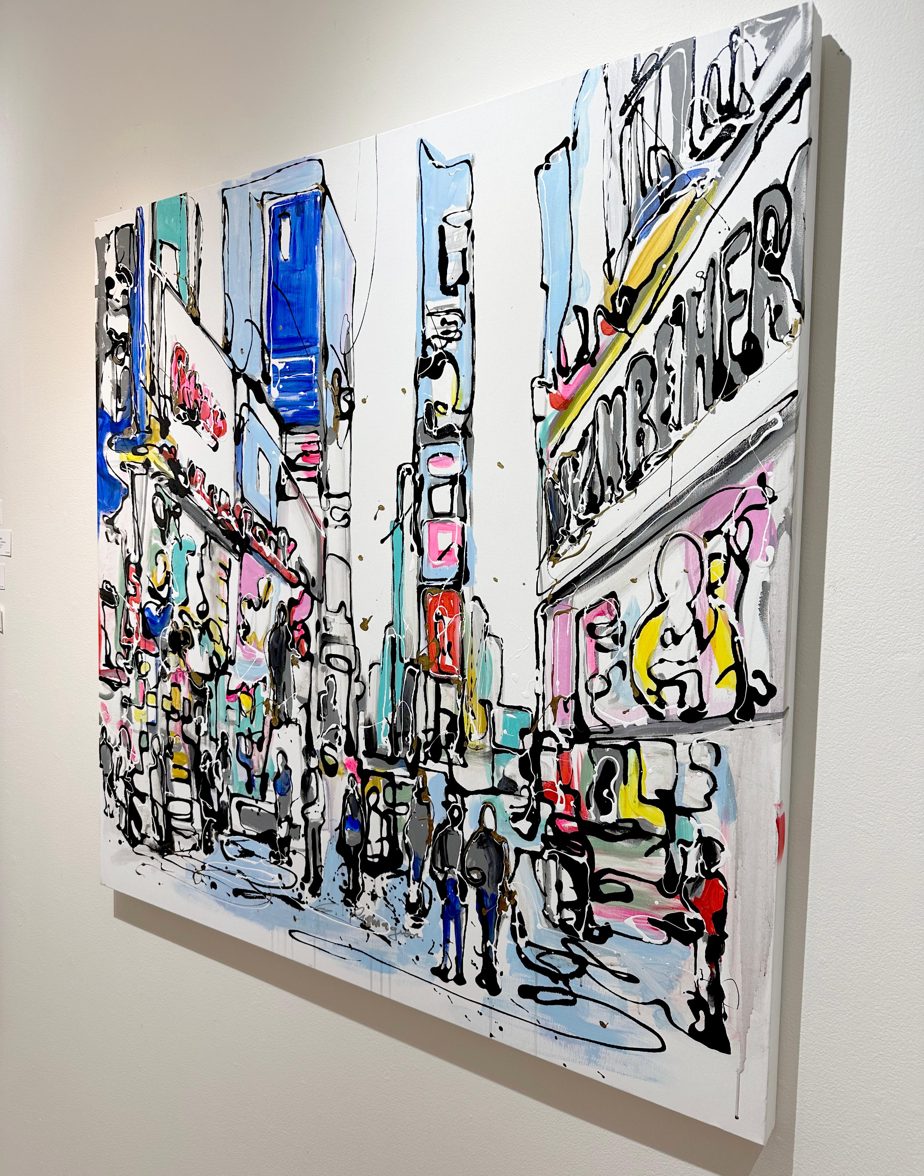 Eduardo Romaguera, « New York, NY », peinture sur toile, 46 x 46 Manhattan NYC en vente 3