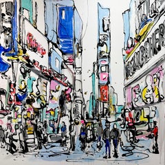 Eduardo Romaguera, „New York, NY“, Gemälde auf Leinwand, 46x46 Manhattan, NYC