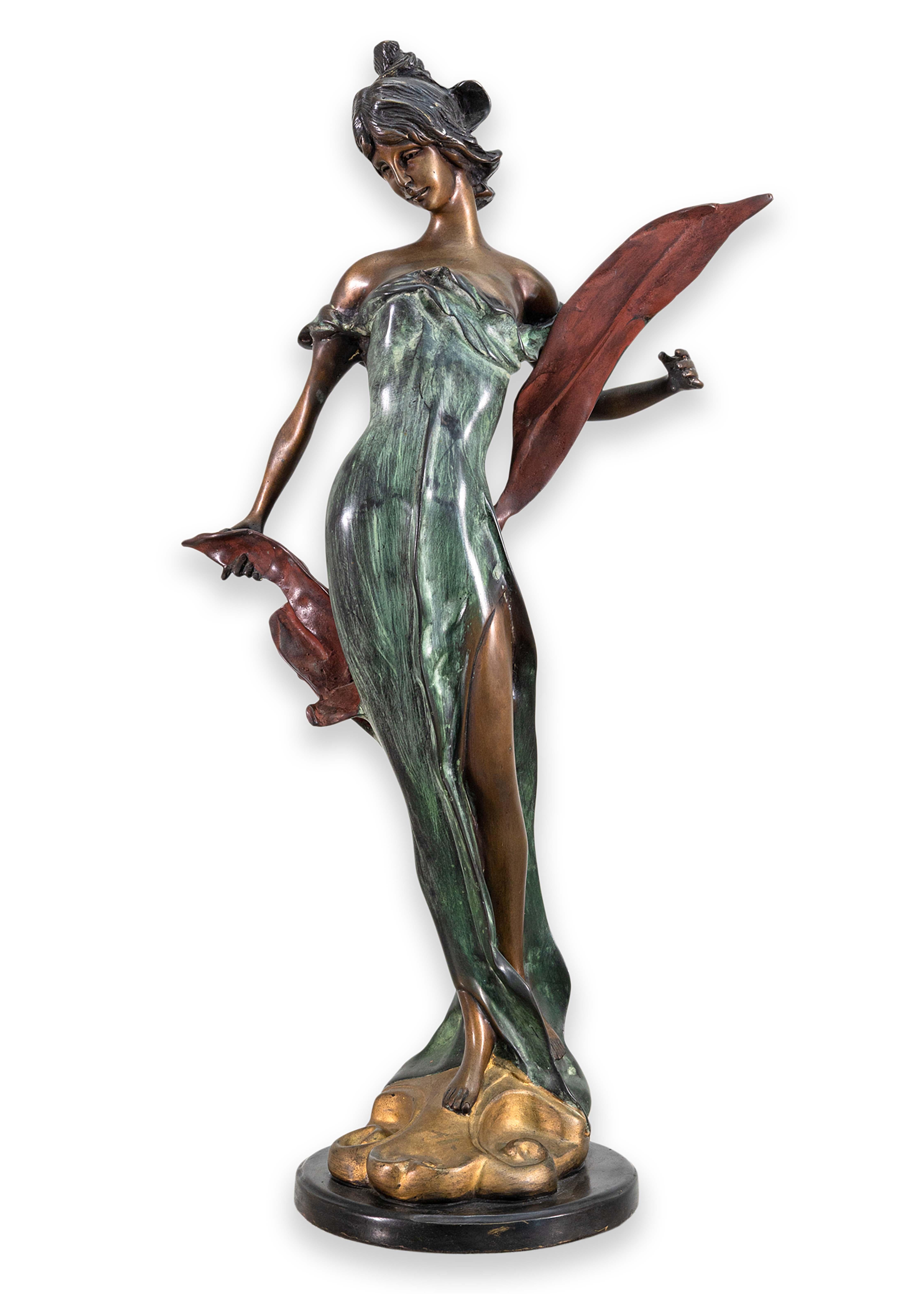 Eduardo Rossi Ninfa marina Galatea Scultura figurativa in bronzo firmata Art Nouveau in vendita 4
