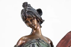 Eduardo Rossi Sea Nymph Galatea Signed Art Nouveau Bronze Figurative Sculpture