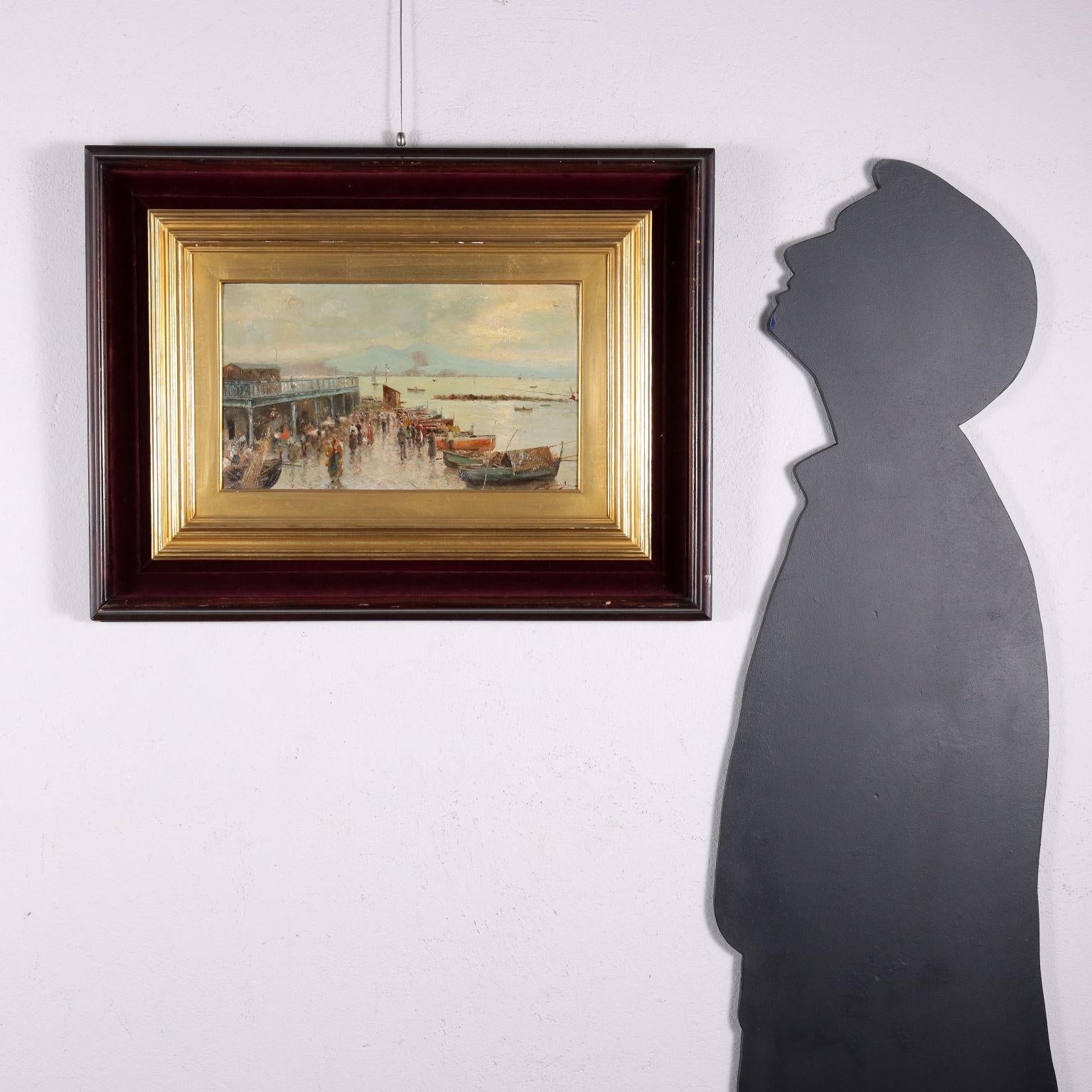 Scorcio del Golfo di Napoli, XX secolo - Painting di Eduardo Scognamiglio
