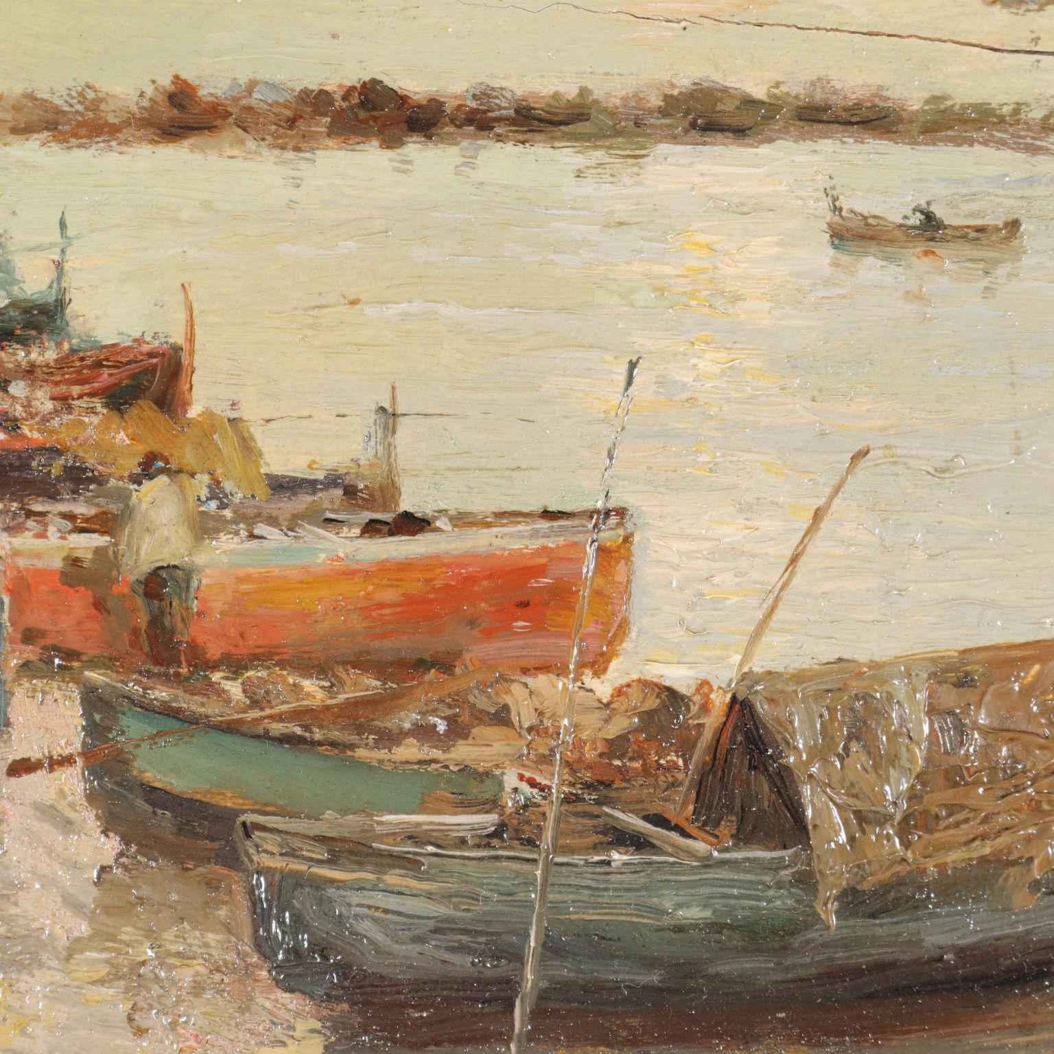 Scorcio del Golfo di Napoli, XX secolo - Painting Altro stile artistico di Eduardo Scognamiglio