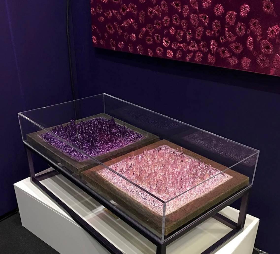 Eddy Mendoza Table Collection - Lucy Coffee Table with metal 3D artwork - Minimalist Art by Eduardo Terranova