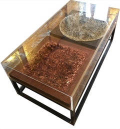 Eddy Mendoza Table Collection - Lucy Coffee Table with metal 3D artwork