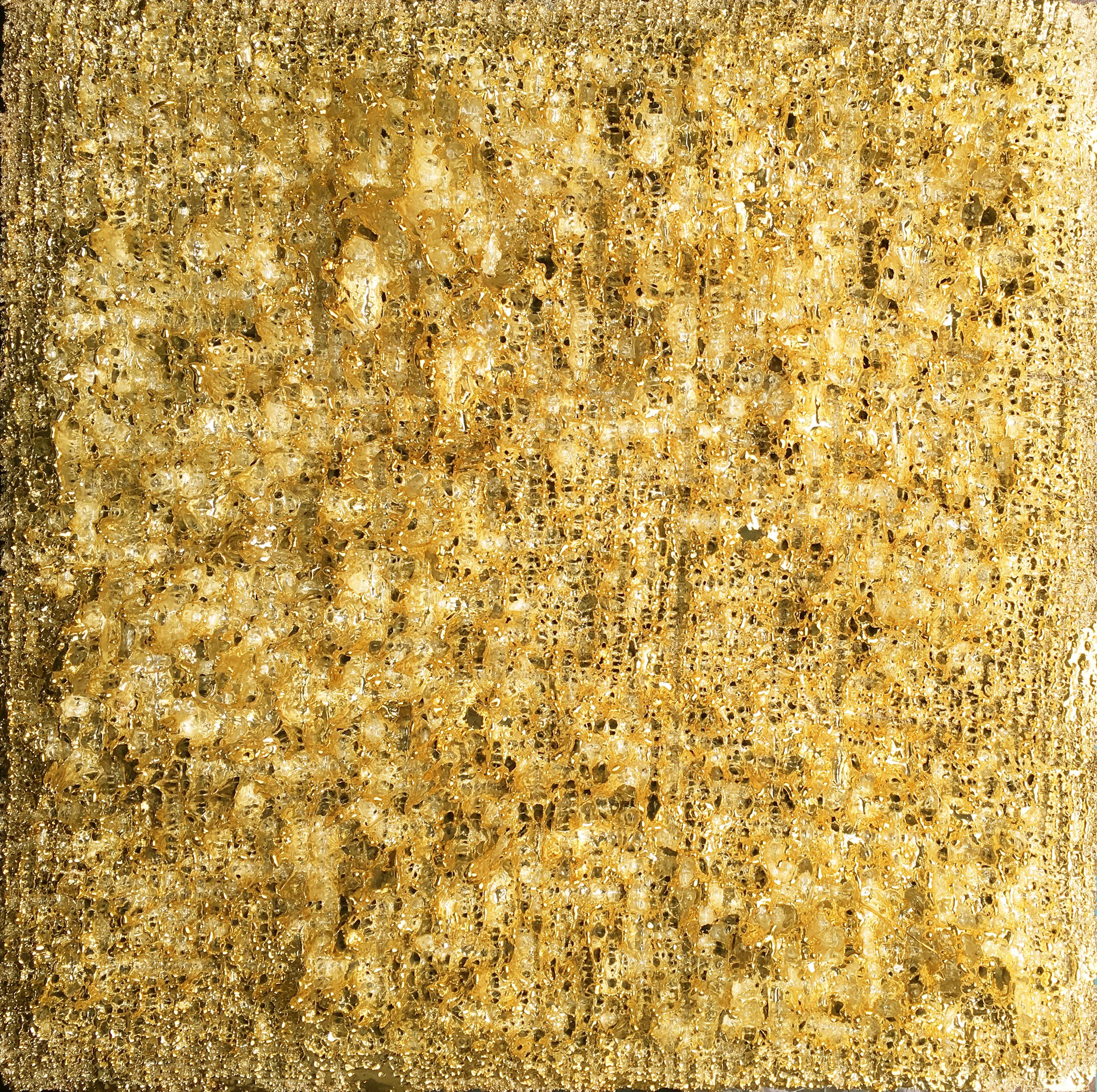 "Domus Aurea" - 24K gold wall piece, gold artwork - Mixed Media Art by Eduardo Terranova