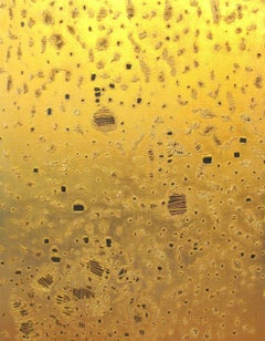 "Gold Construction 18" - gold abstract painting