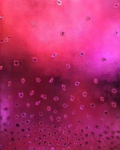 "Midnight in Napa" - Pink metallic abstract painting 