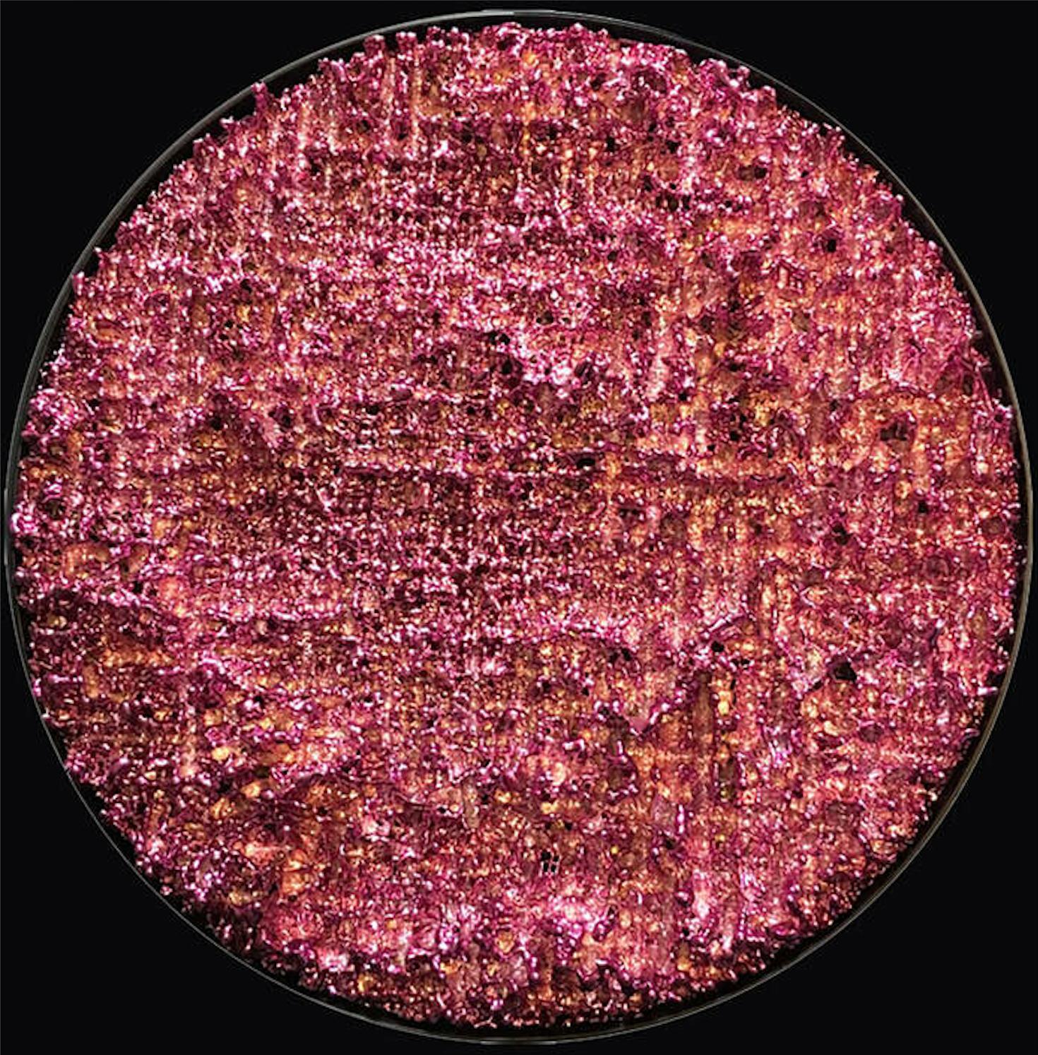 "Terralux  Pomegranate" - pink abstract tondo wall piece - Mixed Media Art by Eduardo Terranova