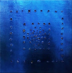 "Vox Populi" - Blue metallic abstract painting