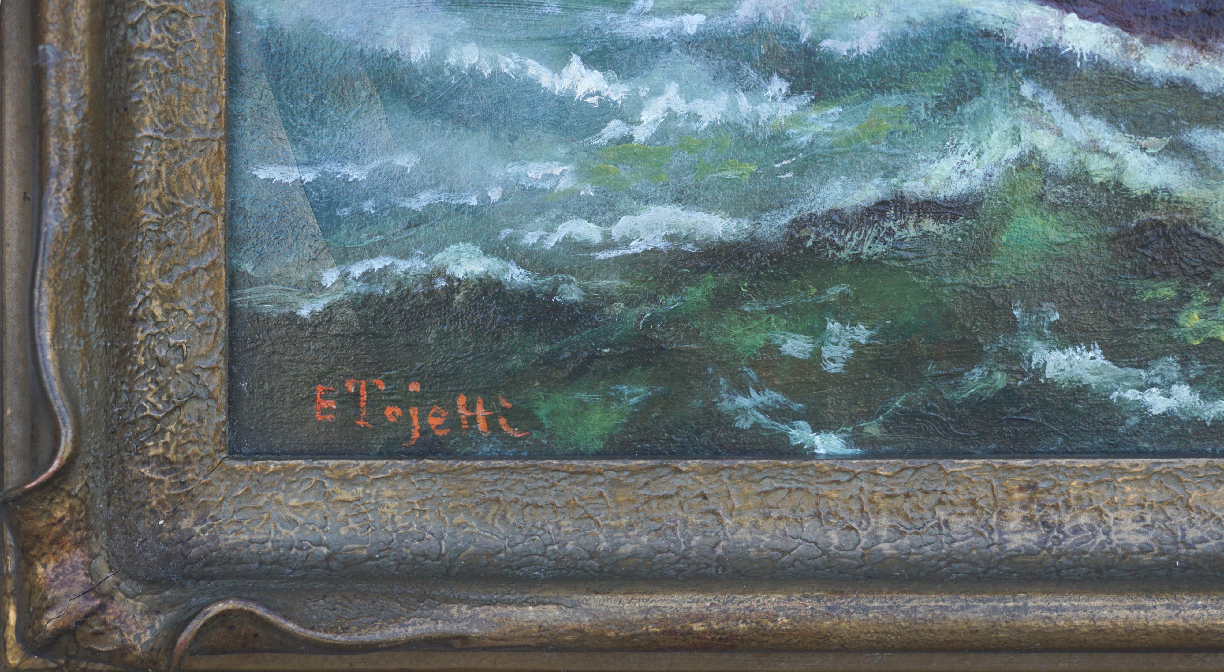 Late 19th Century Sailing on San Francisco Bay Seascape - American Impressionist Painting by Eduardo Tojetti