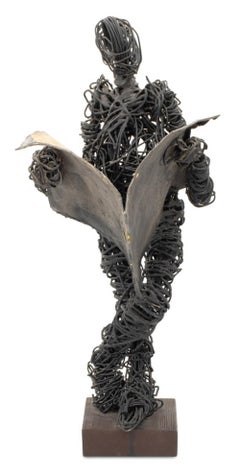 Eduardo Torres Man Reading Wire Sculpture, 1968
