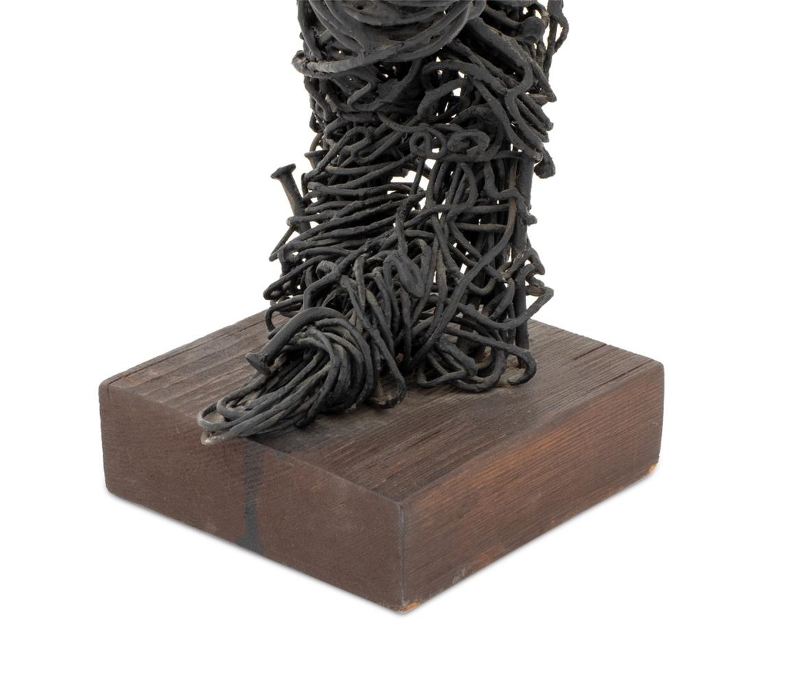 20th Century Eduardo Torres Man Reading Wire Sculpture, 1968