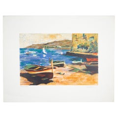 Eduardo Vial-Hugas, Boat on Shore, Artists Proof, Lithograph, Signed