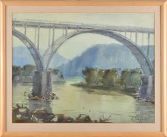Pont de Sigulda. 1965. Papier, aquarelle. 50x63 cm