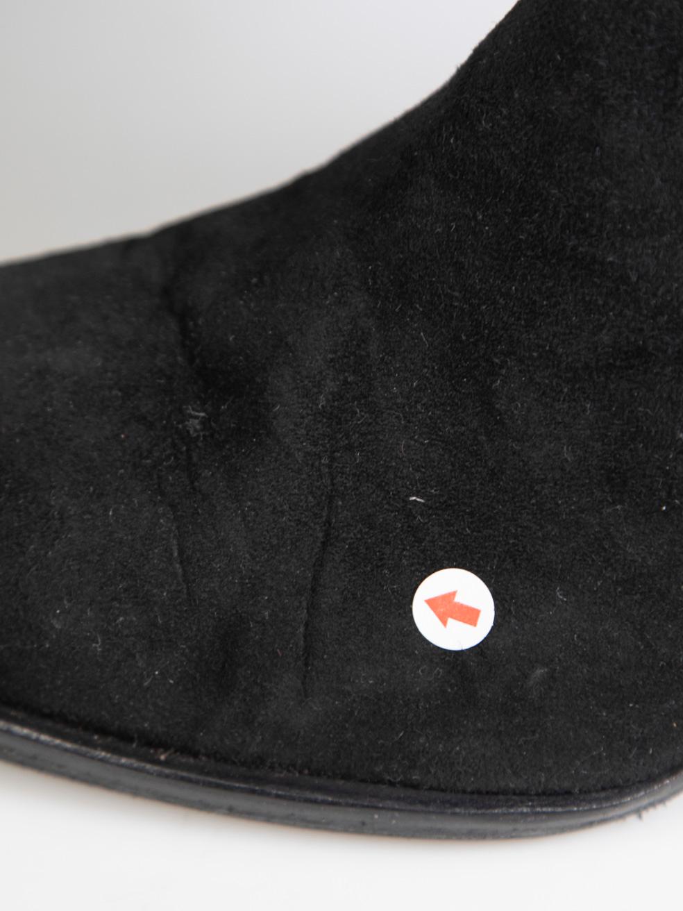 EDUN Bottes en daim noir à talons hauts et à bouts ronds Taille IT 40 en vente 4