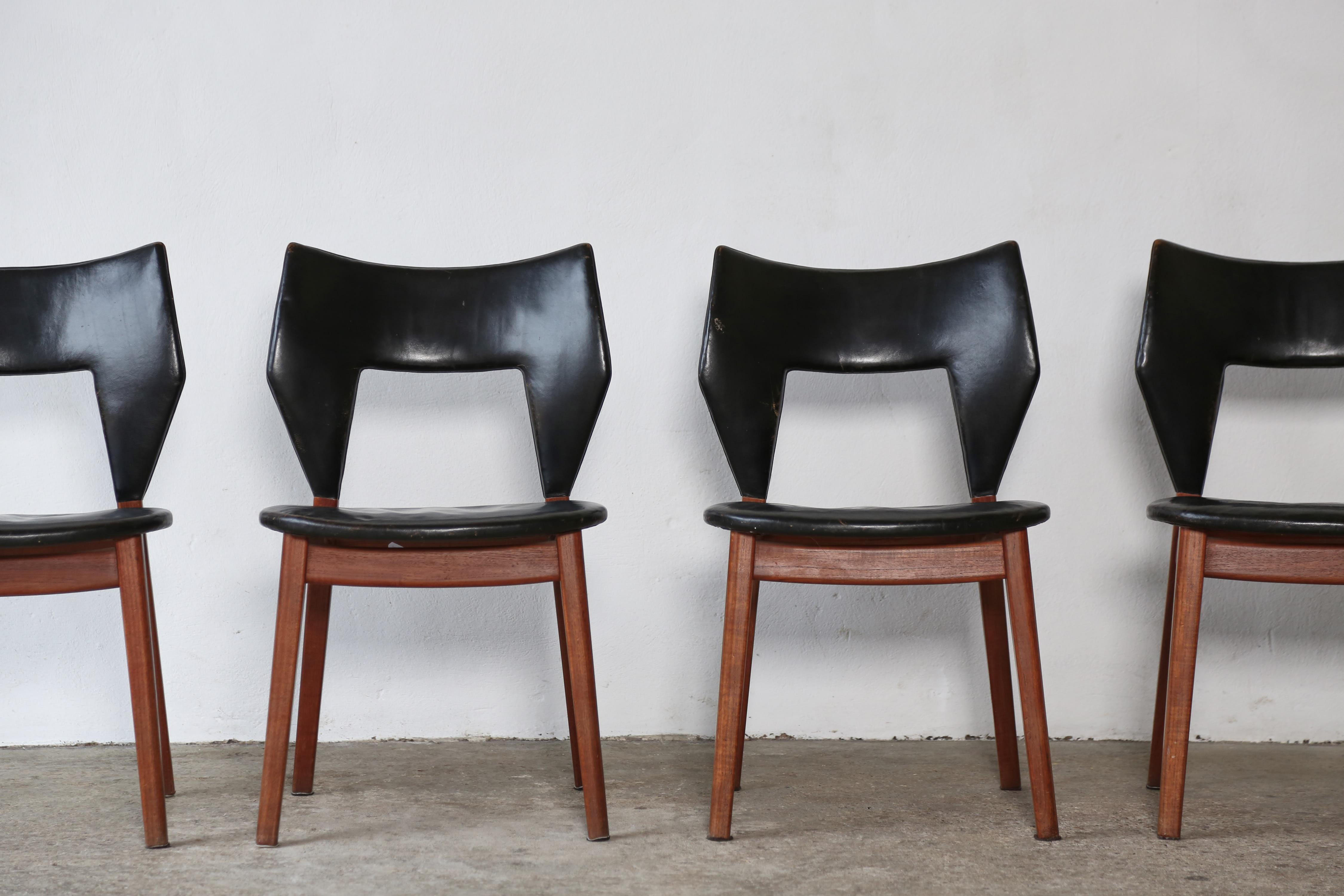 Scandinavian Modern Edvard and Tove Kindt-Larsen Dining Chairs, Thorald Madsens, Denmark, 1950s For Sale