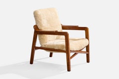 Edvard And Tove Kindt-Larsen, Lounge Chair, Teak, Shearling, Denmark, 1940s