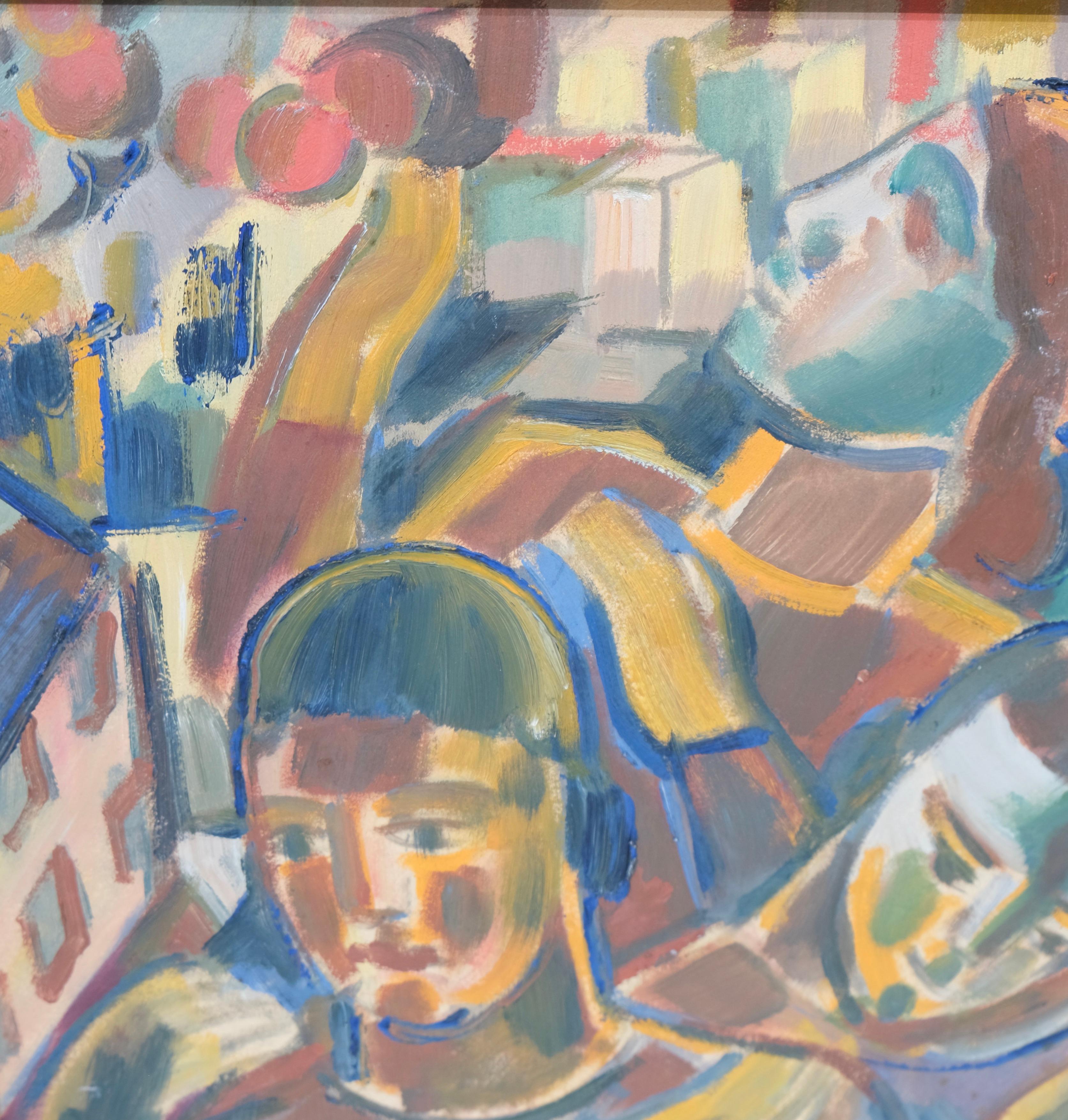 Edvard Andersson (1891-1967). 3 Personen im städtischen Umfeld im Zustand „Gut“ im Angebot in Stockholm, SE