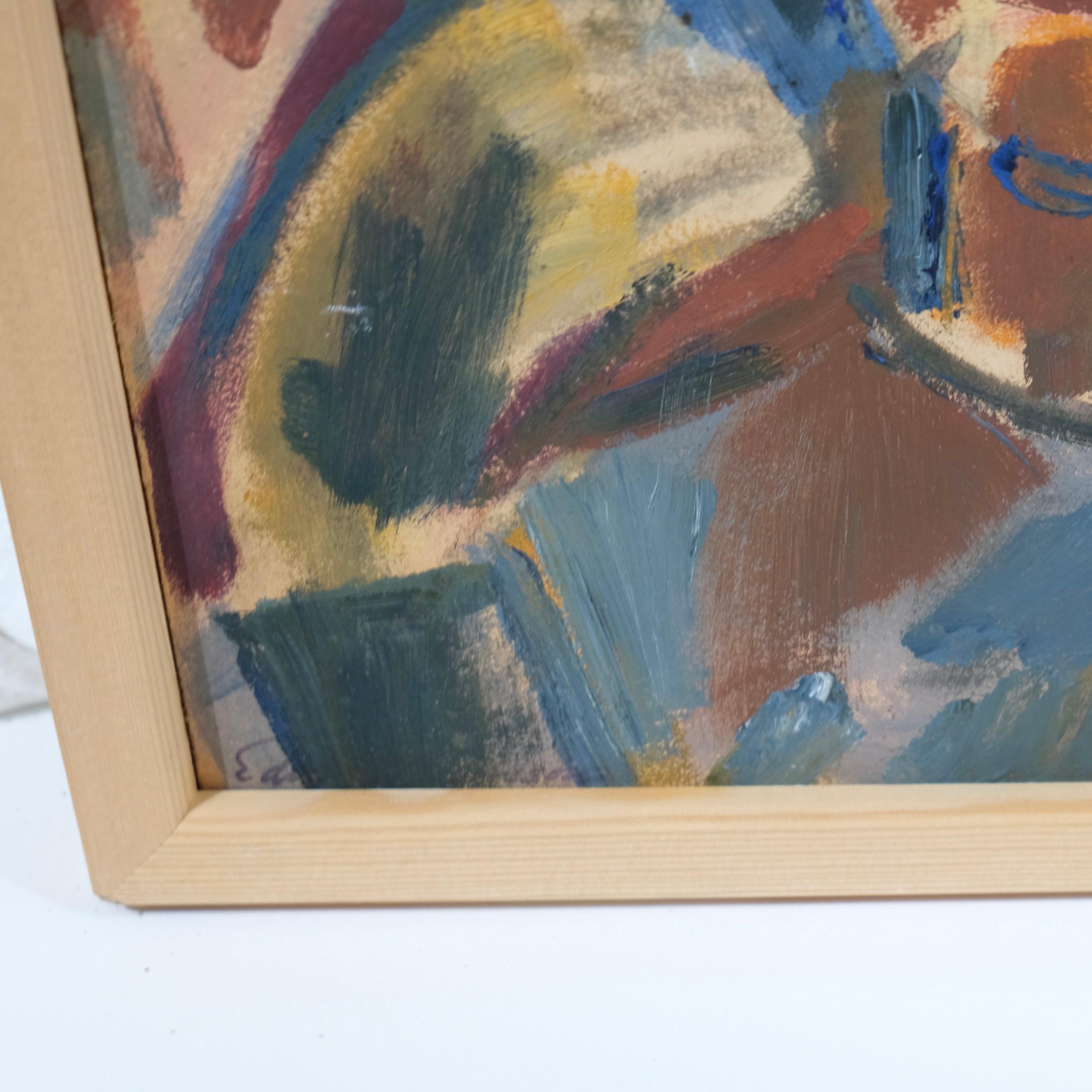Edvard Andersson (1891-1967). 3 Personen im städtischen Umfeld (Leinwand) im Angebot
